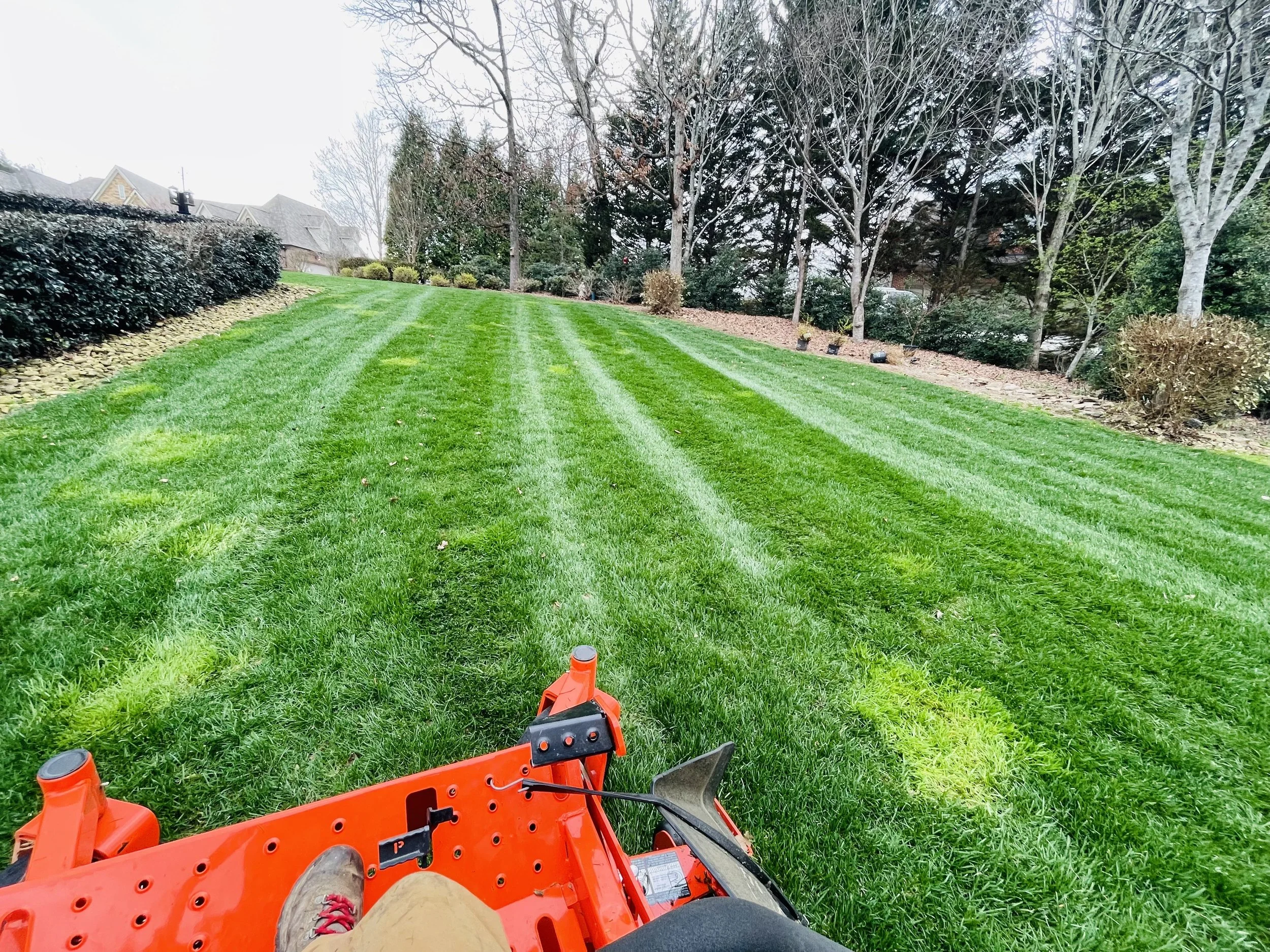 Freshly mowed lawn enhancing the home’s overall appearance.