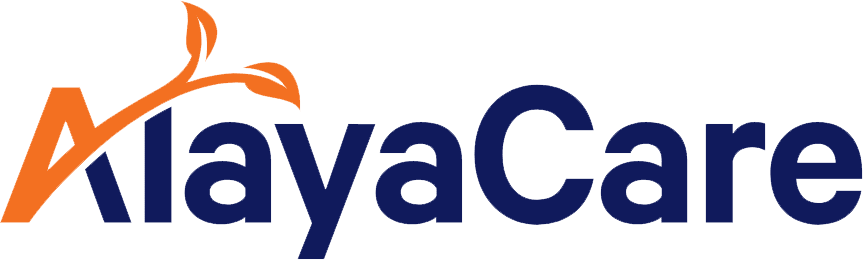 KlayvaCare logo with an orange stylized leaf and text in navy blue.