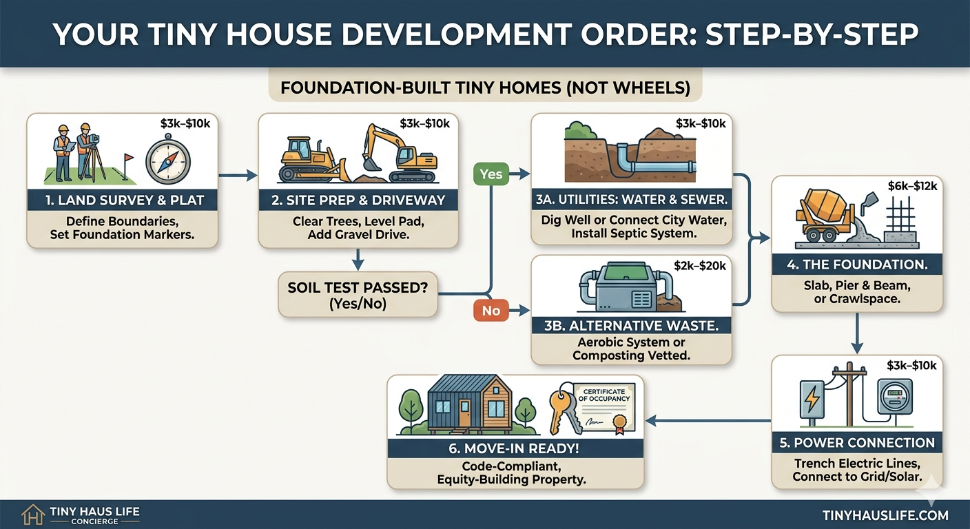 The 2026 Cost Guide to Tiny House Site Prep, Utilities, and Foundations