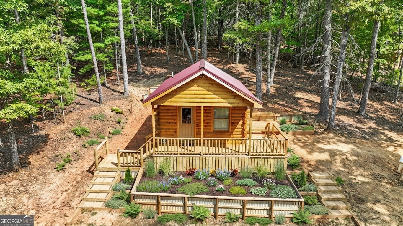 Solid Log Tiny Home on 1 Acre in Georgia - $199,000