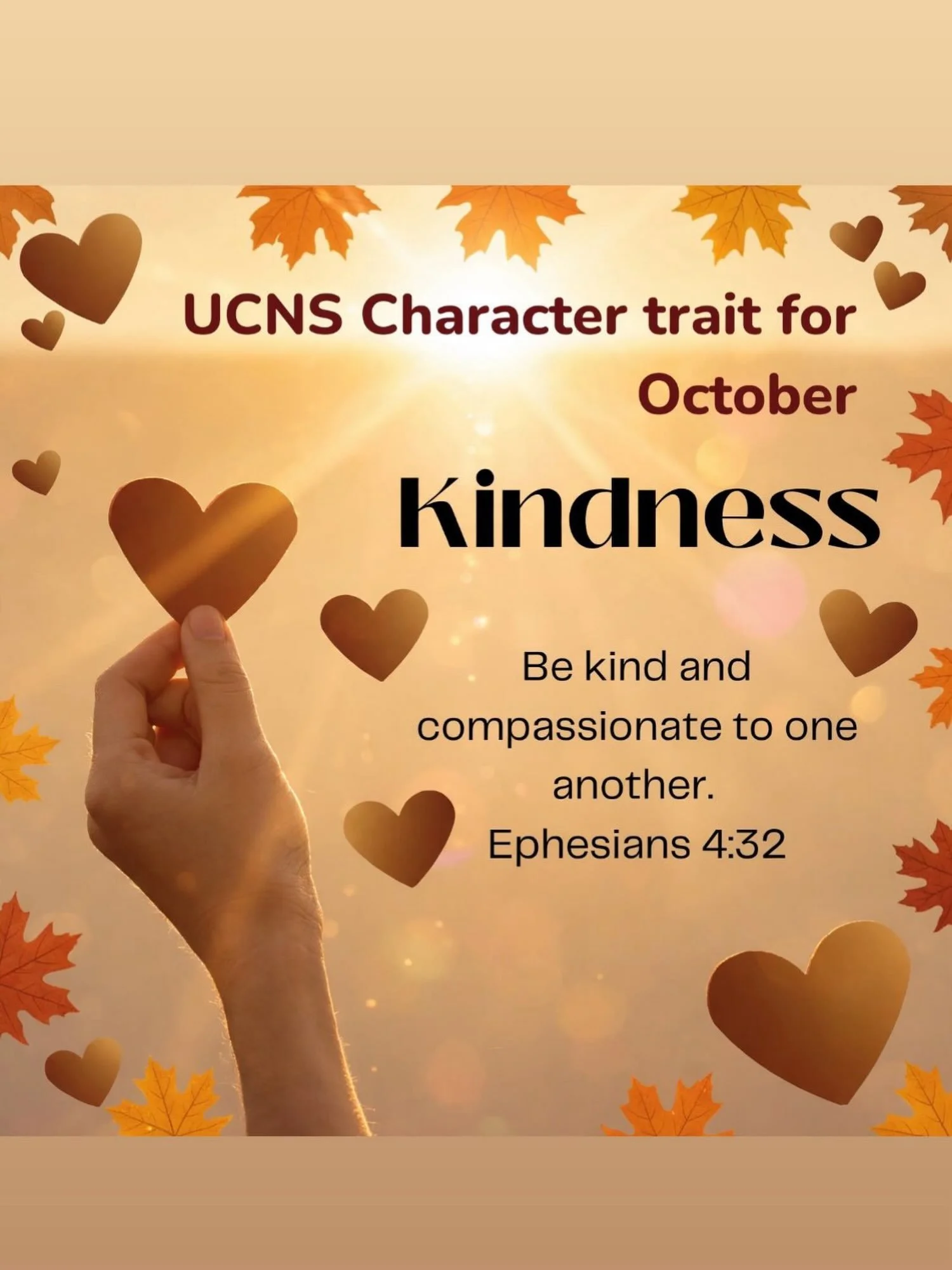 UCNS October character trait is Kindness