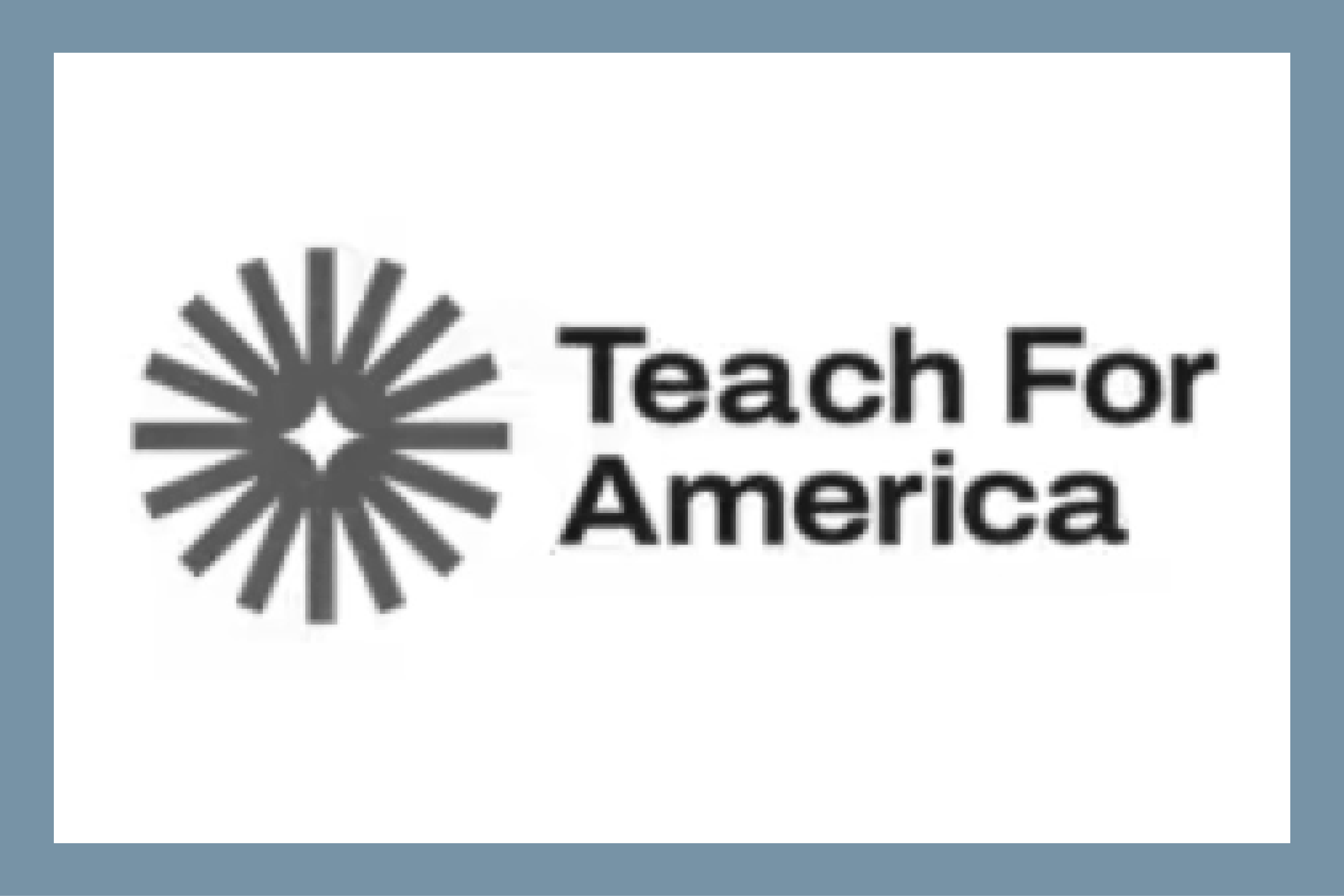 Teach For America logo with sunburst design.
