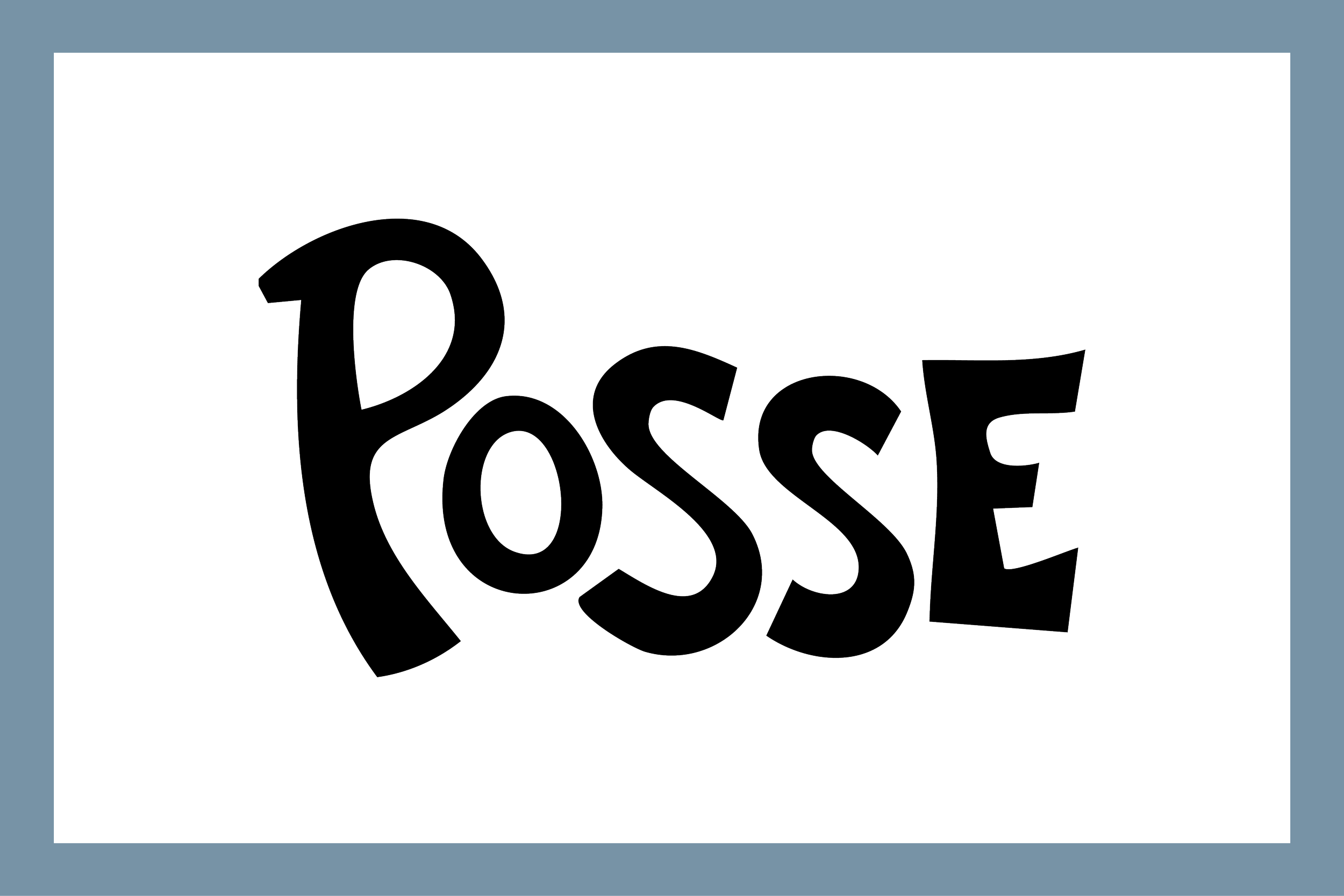 Text reading "Posse" in a stylized font on a black background.