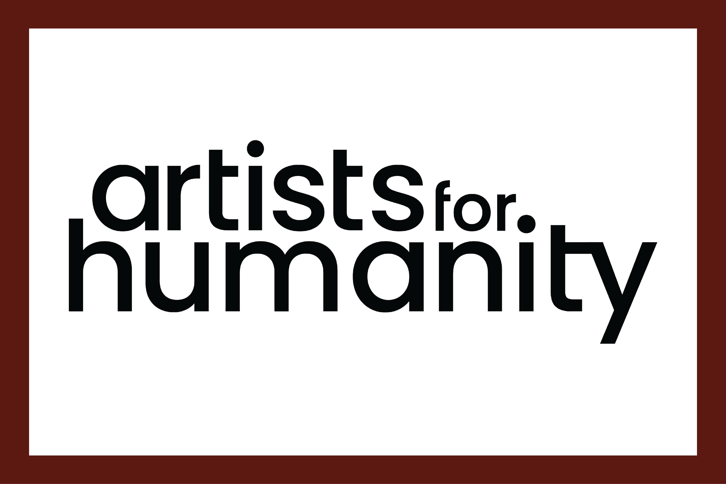 "Artists for Humanity" logo with black text on a transparent background.