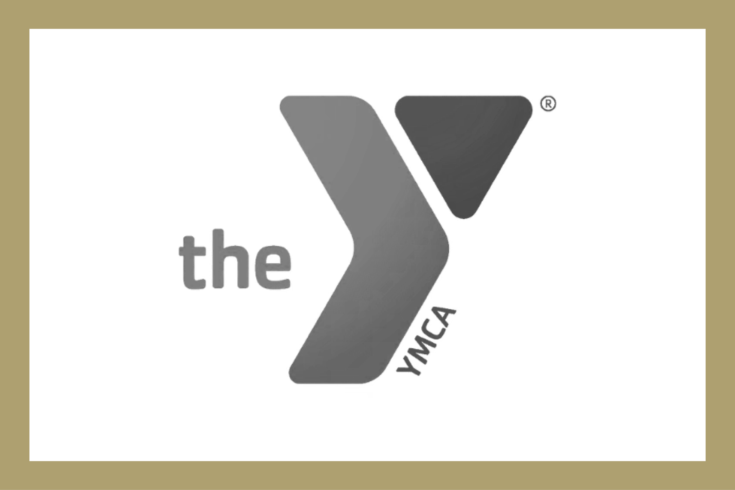 YMCA logo with "the Y" text in grayscale.