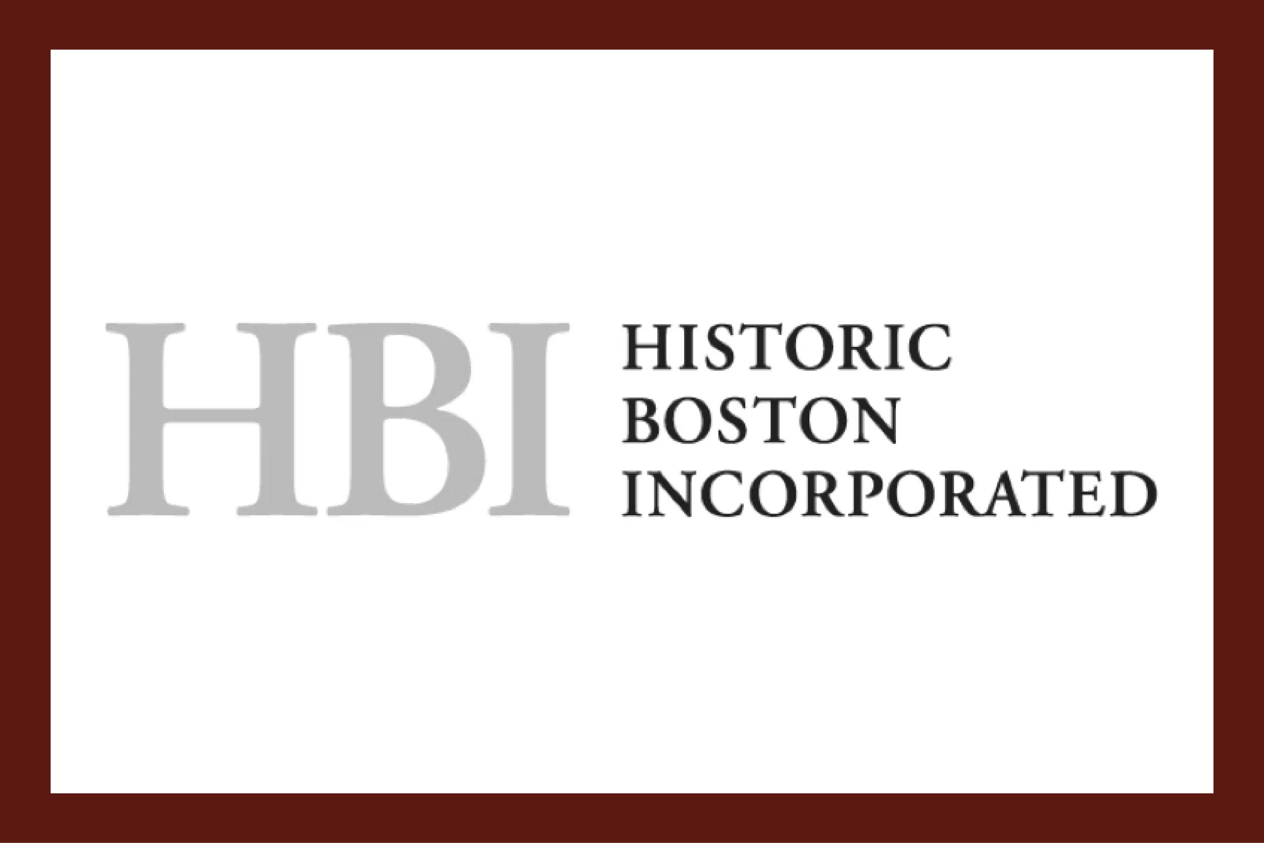 Logo of Historic Boston Incorporated with the letters HBI and text "Historic Boston Incorporated."