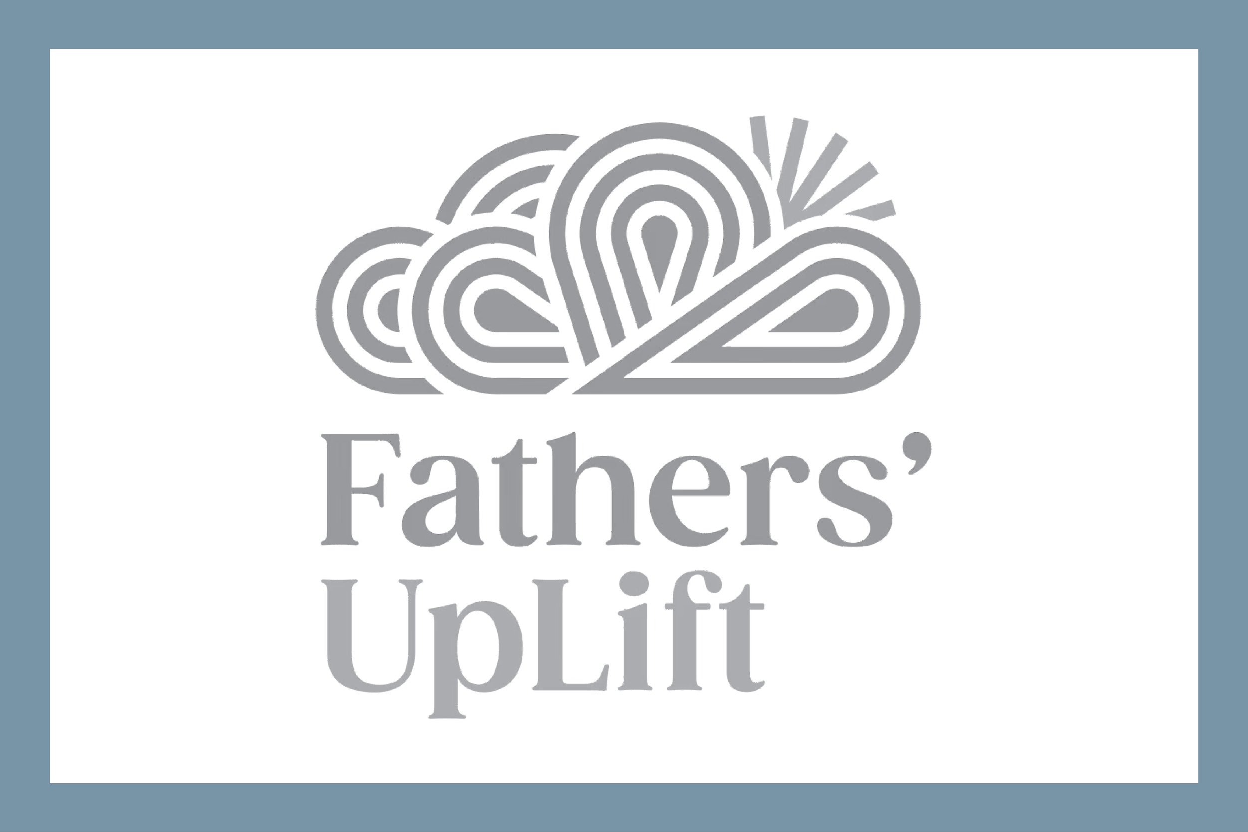 Logo of Fathers' UpLift featuring stylized cloud with lines and the text "Fathers' UpLift" below.