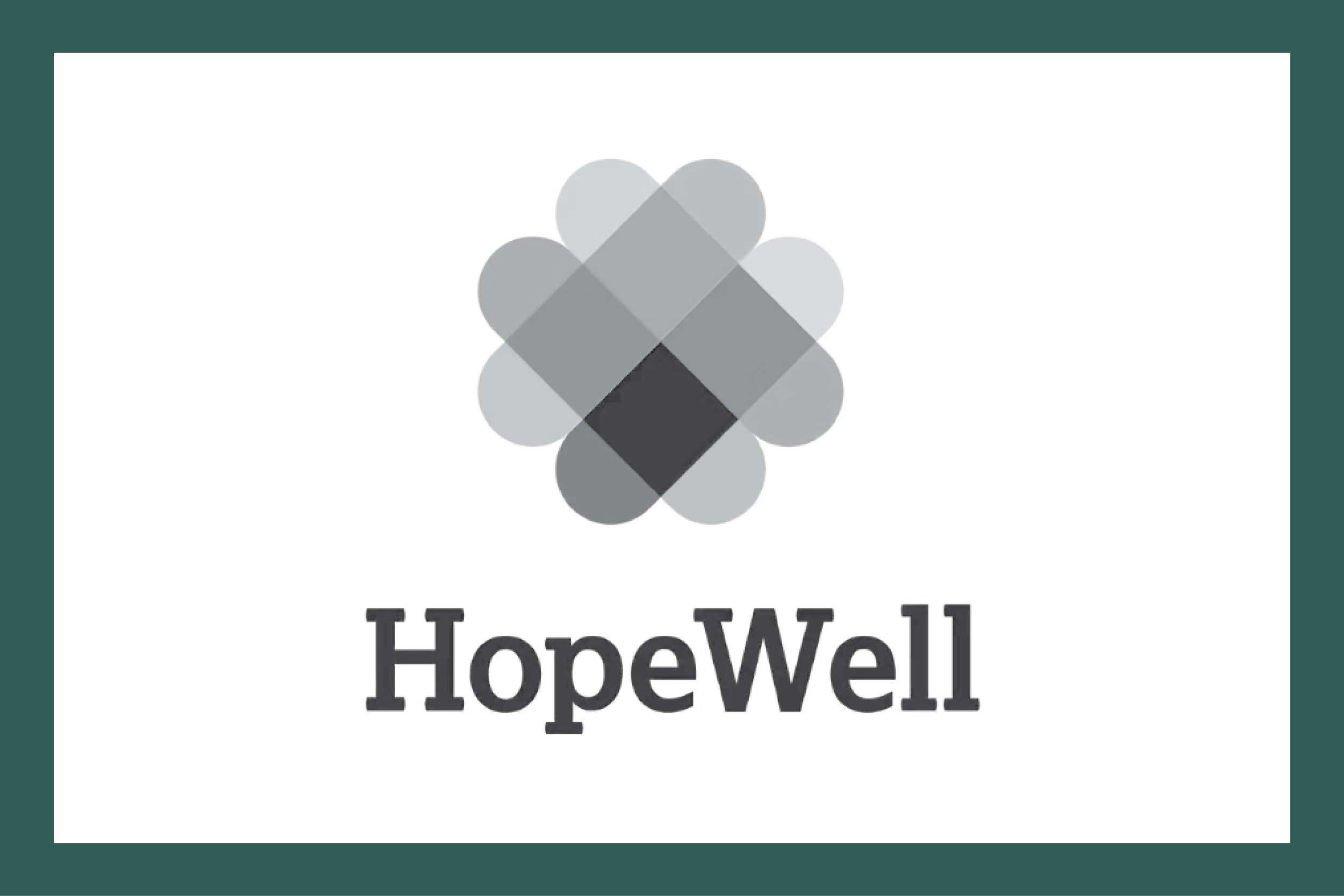 HopeWell logo with a geometric flower design above the text.