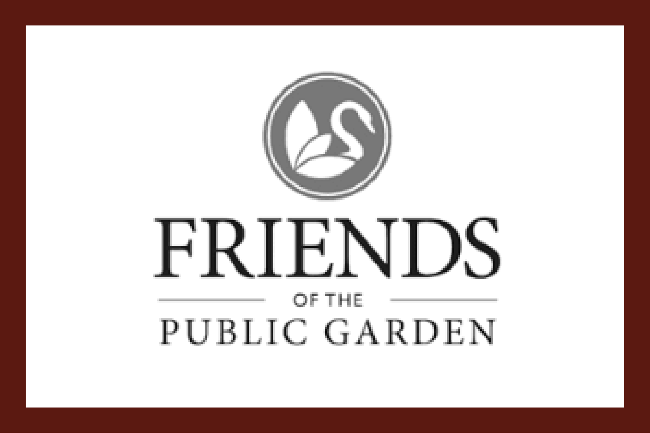 Logo for Friends of the Public Garden featuring a swan and leaves.