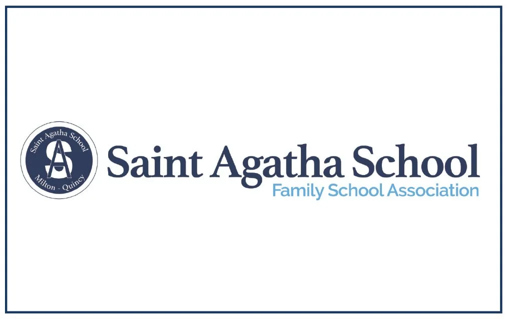 Saint Agatha School logo with text 'Saint Agatha School Family School Association' on a white background.