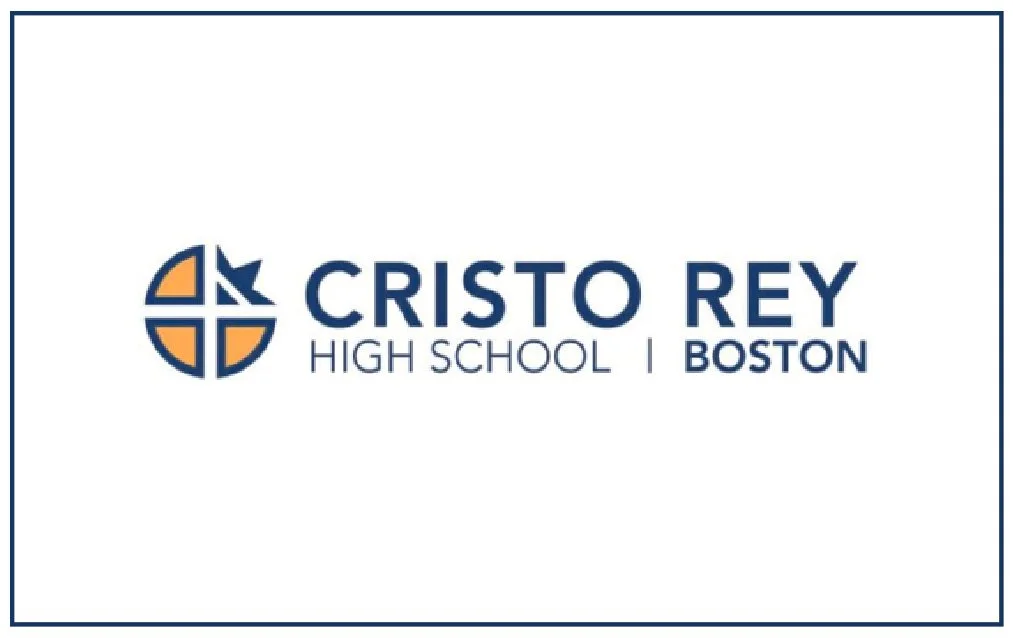 Logo of Cristo Rey High School Boston, featuring a stylized emblem and text.