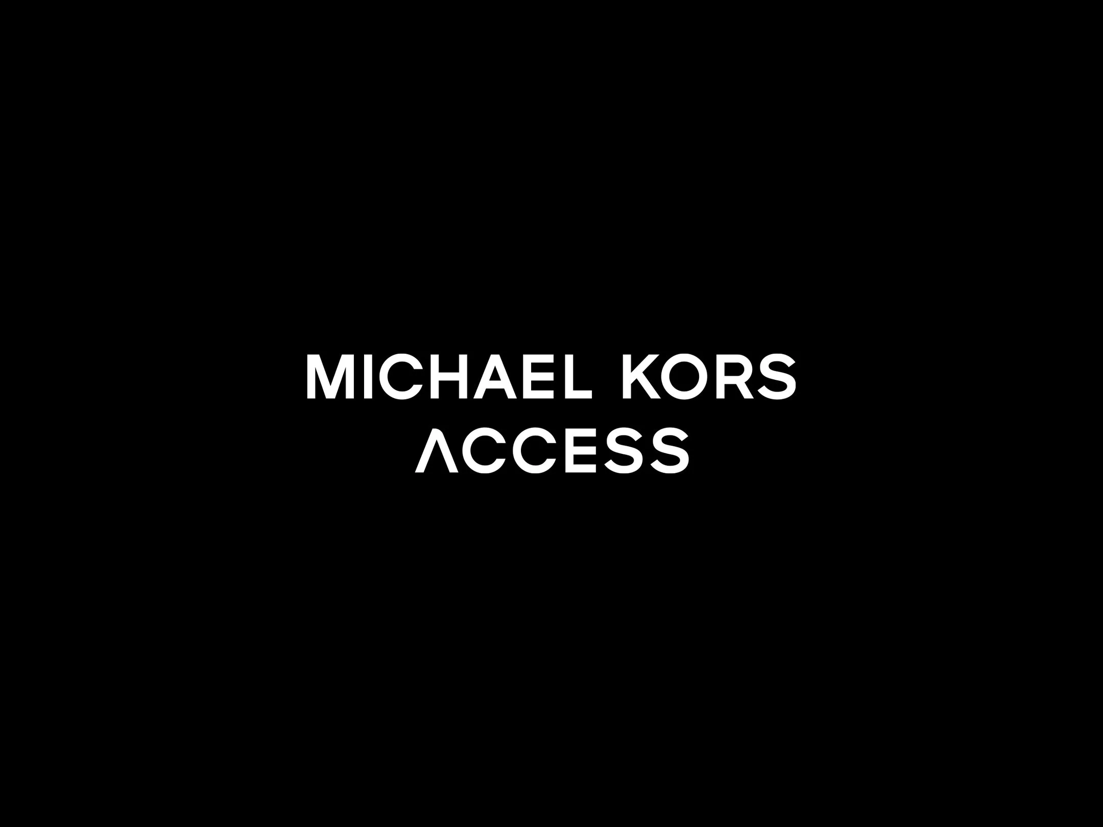 Black background with white text that reads 'MICHAEL KORS ACCESS'