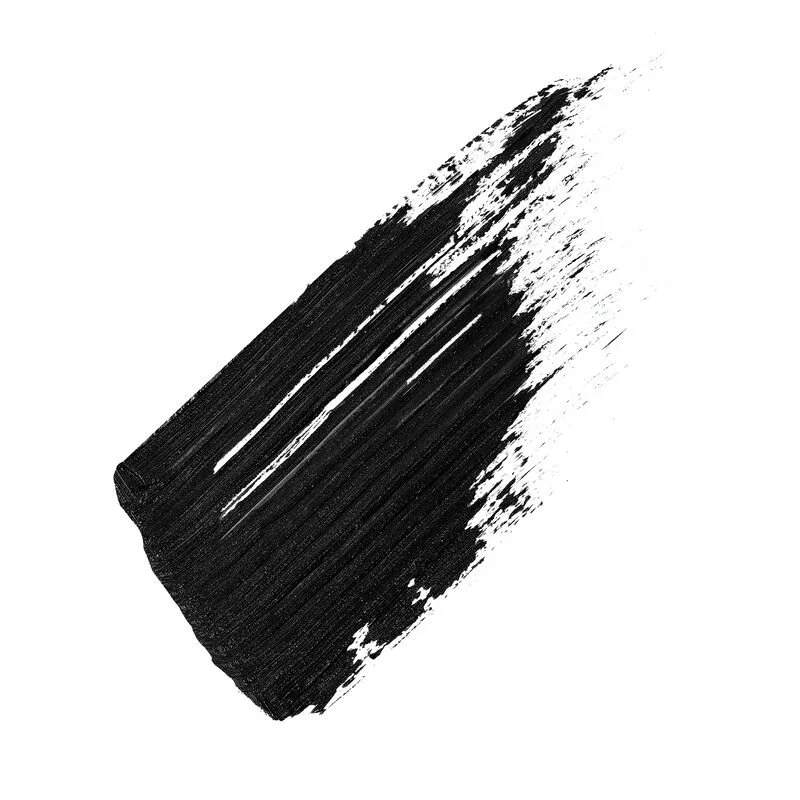 Black paint stroke on white background.