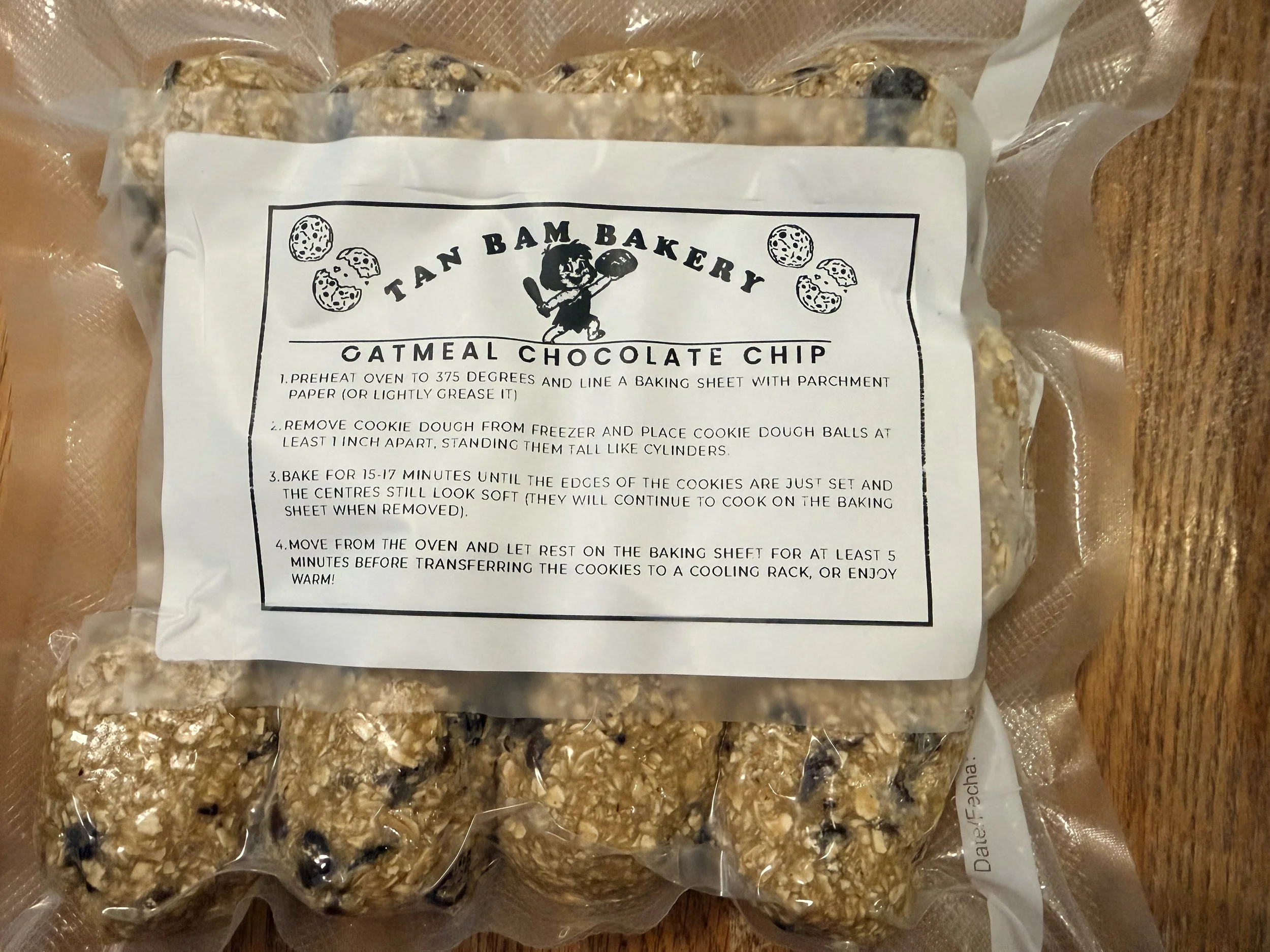 Take n' Bake Oatmeal Chocolate Chip cookies (GF)