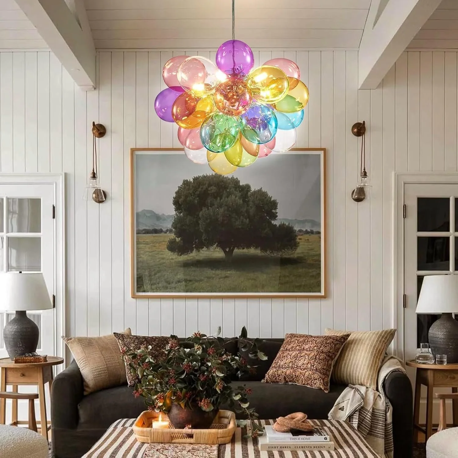 Blown Glass Living Room Chandelier