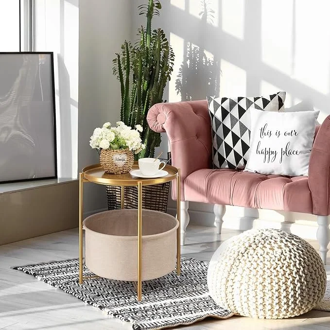 End Table with Blanket Storage