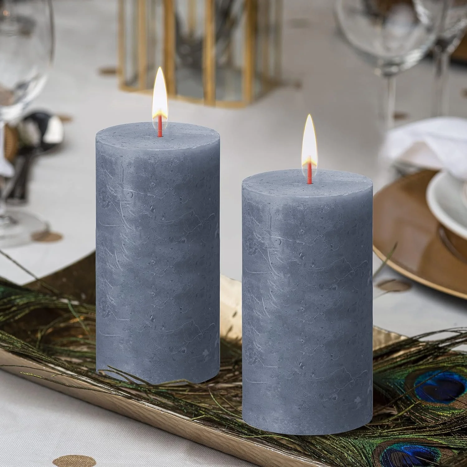 Icy Blue Mountain Modern Candles