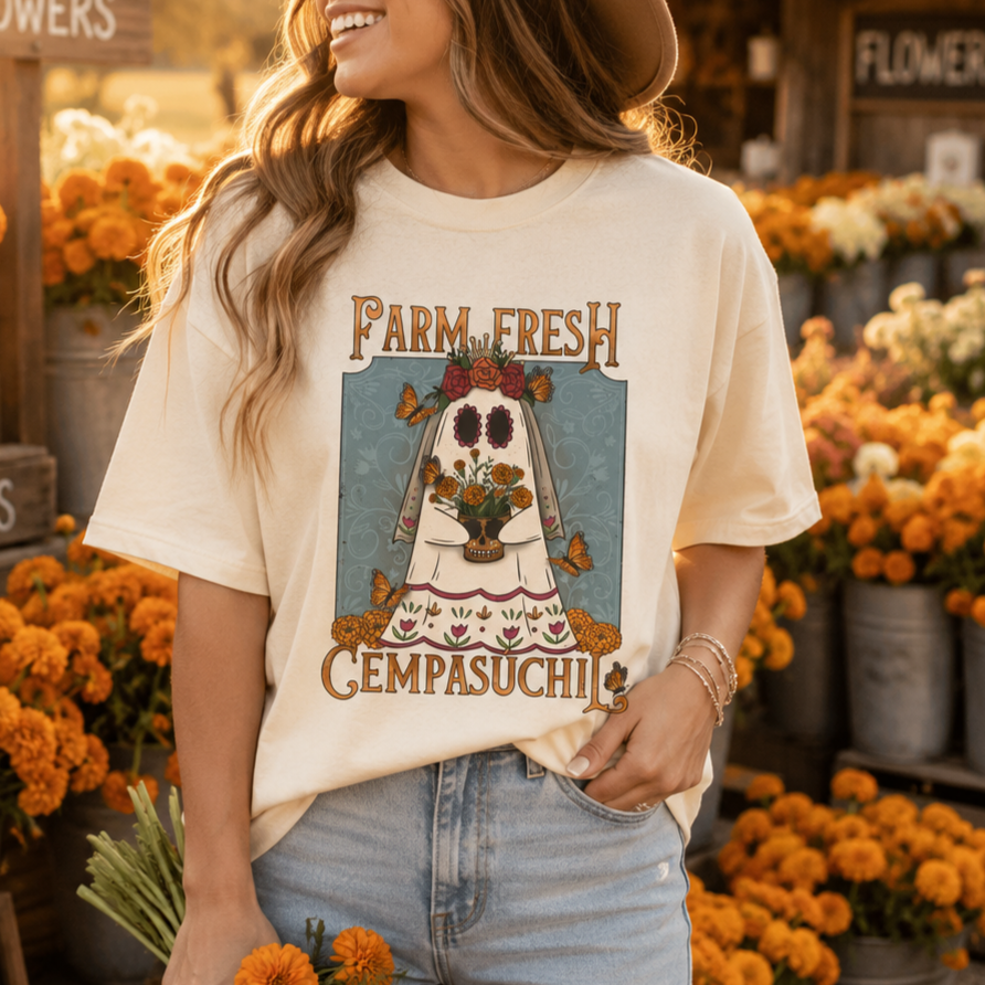 Farm Fresh Cempasúchil Graphic Tee