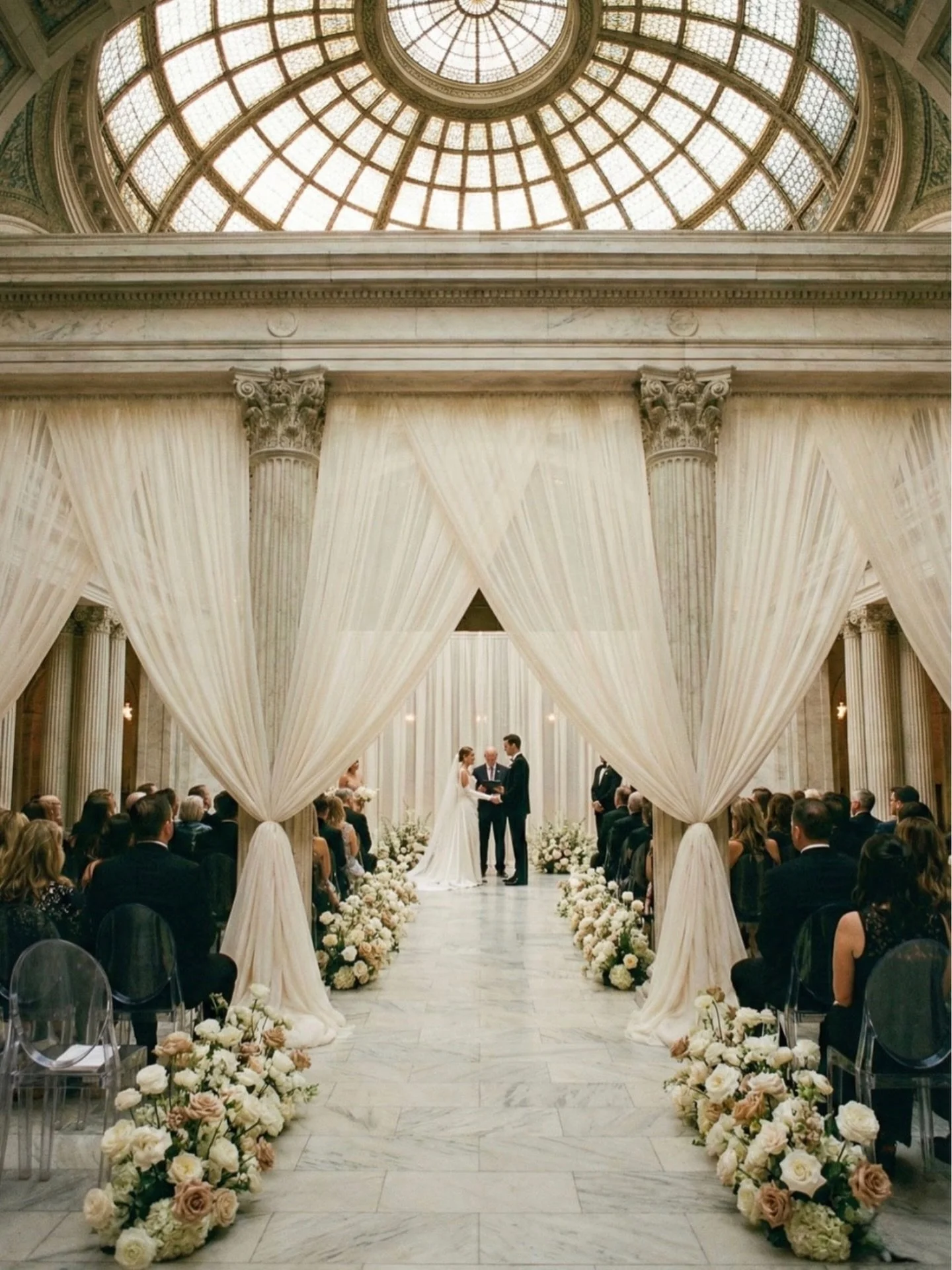 Chicago Cultural Center - but make it intimate. Soft light through the dome. Marble floors. Everyone holding their breath. 

This is why we shoot film. Because some rooms don&rsquo;t need hype, they need honesty.

If you&rsquo;re getting married in C