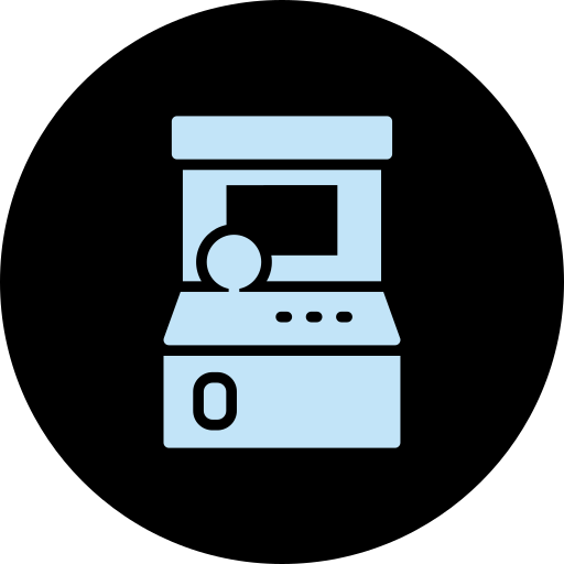 Light blue vending machine icon with a snack or beverage dispenser against a black background.