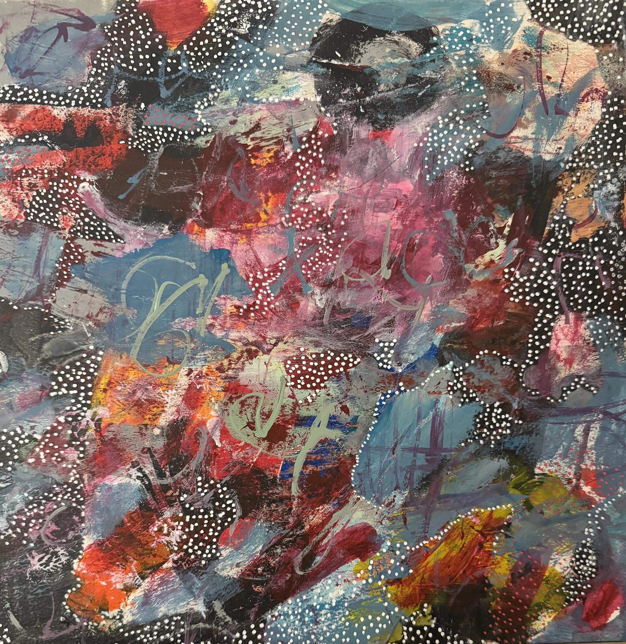 "GALAXY" 2025 12x12 acrylic on wood panel