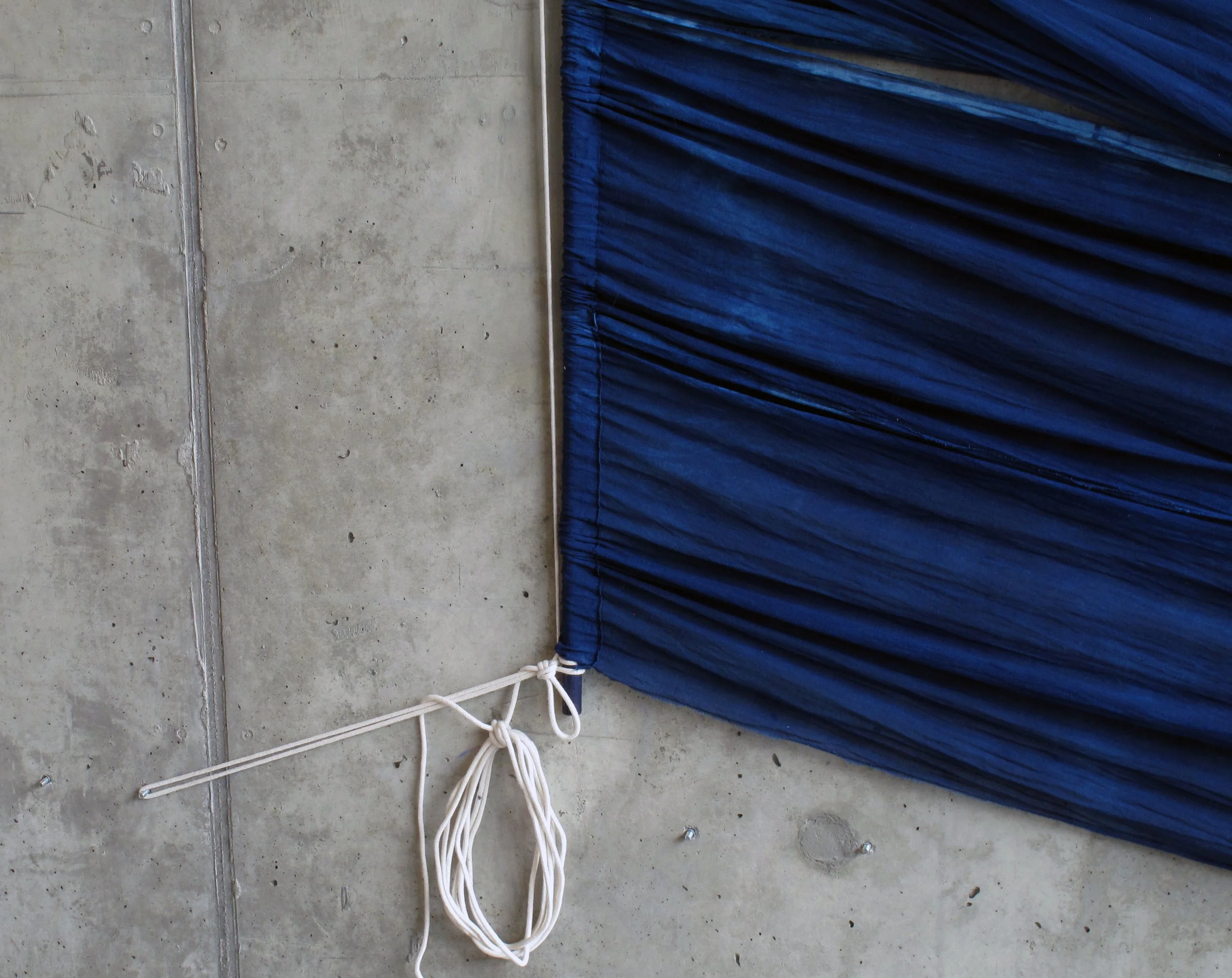 Raft, cotton, silk, indigo, 2017