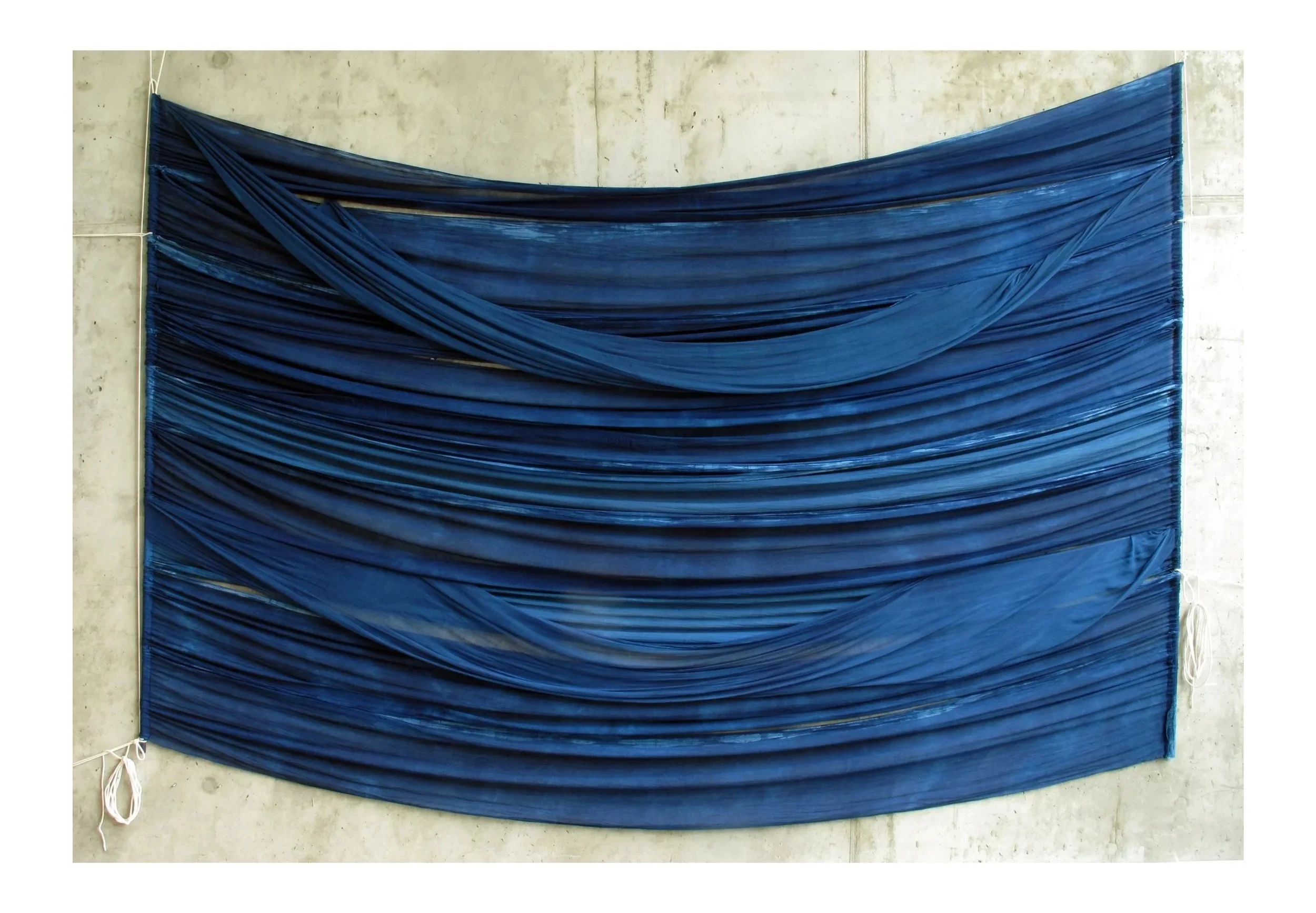 Raft, cotton, silk, indigo, 240x300cm, 2017