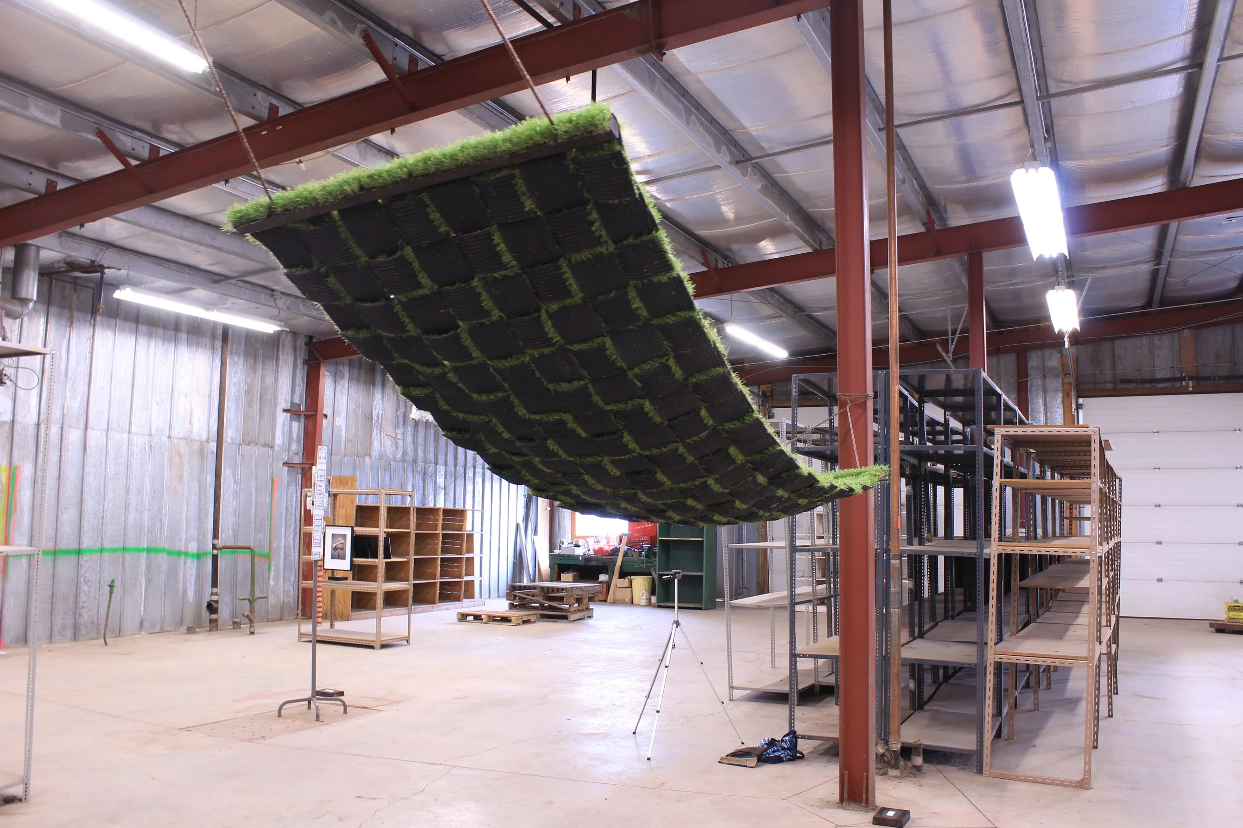 Subsistence, woven astroturf, 2021