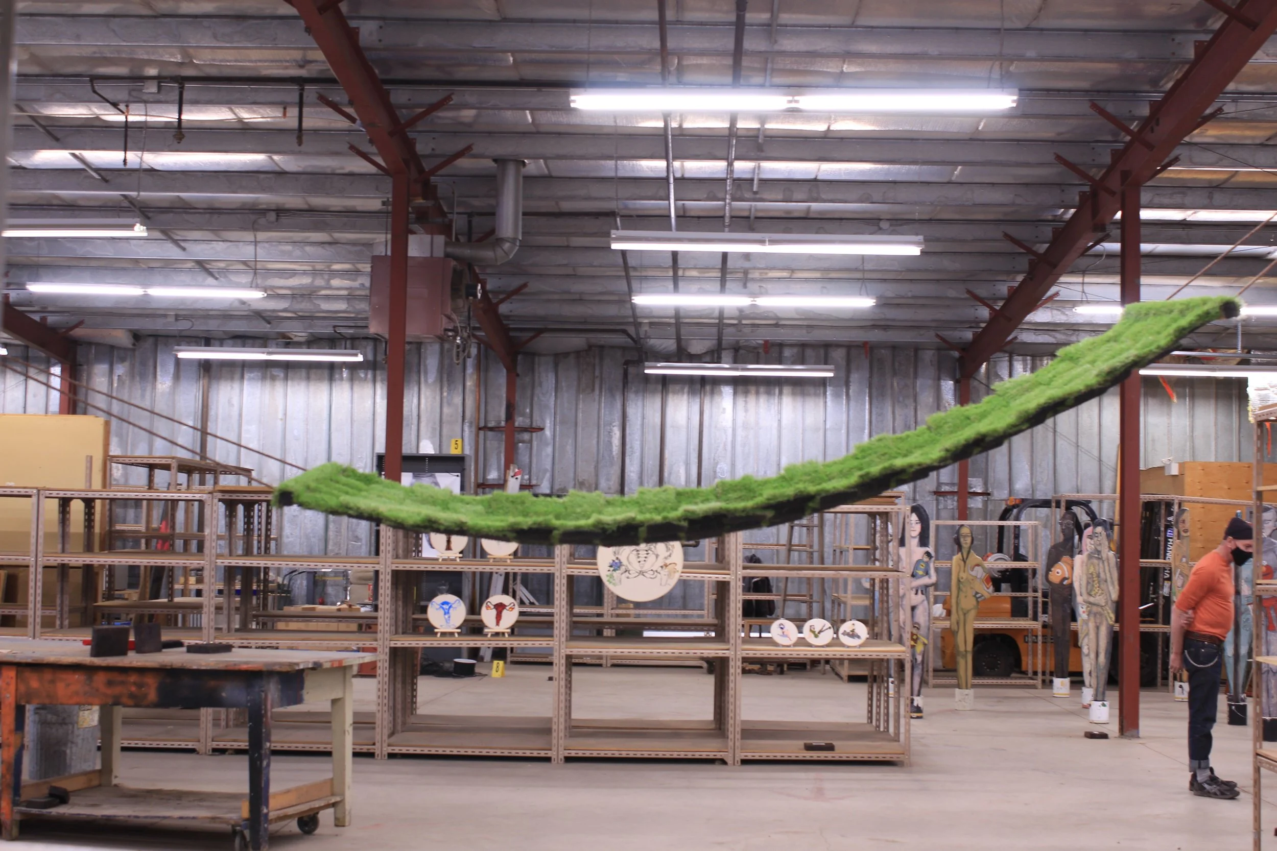 Subsistence, woven astroturf, 2021