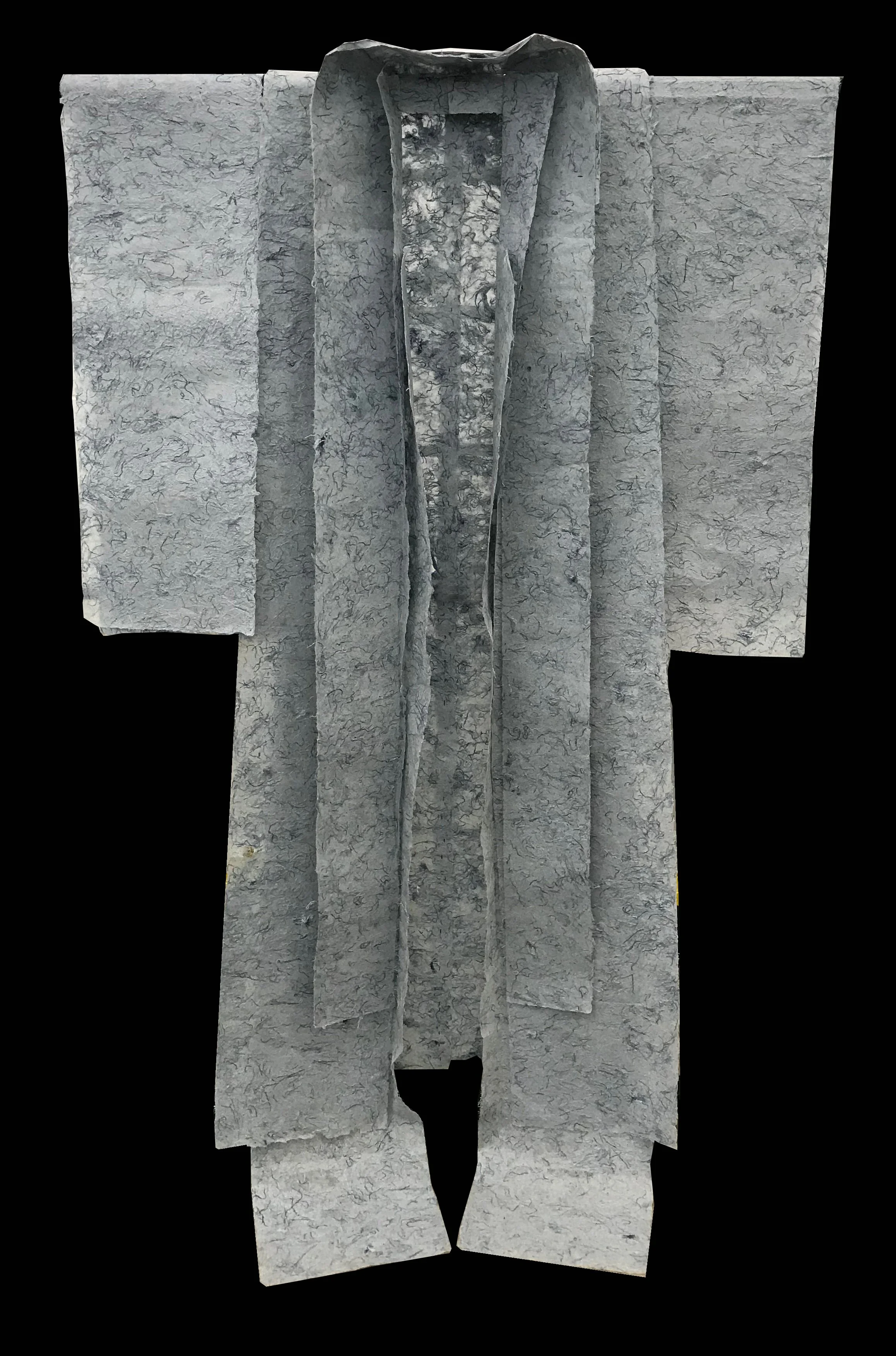 kimono, abaca, recycled rayon cloth, thread