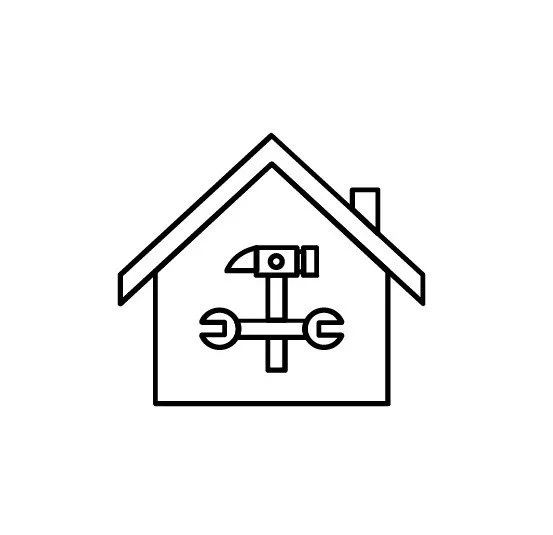 Casa con herramientas de carpintería en el interior.