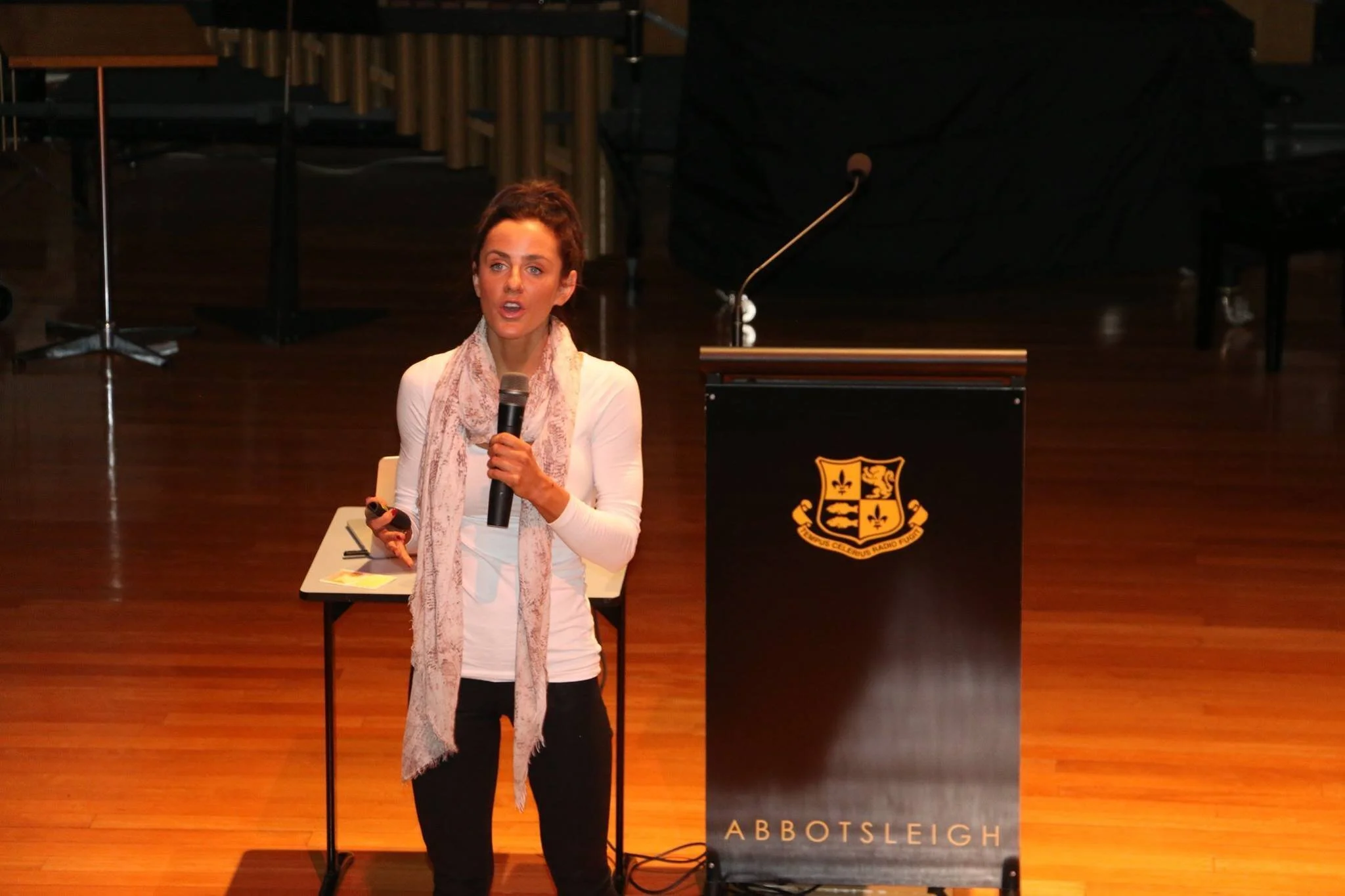 Resilience speaker Kate Gladdin teaches resilience skills from the stage