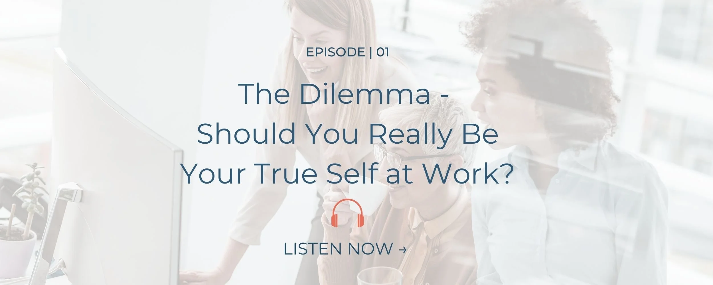 Group of women sitting around a table together, talking, laughing and looking at a computer screen.
