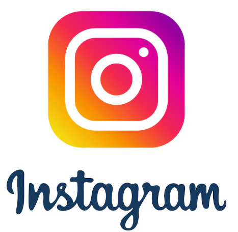 Instagram logo with the word 'Instagram' written below in cursive font.
