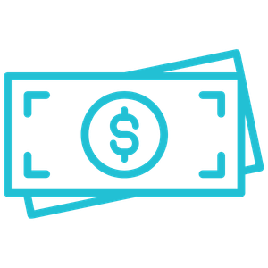 Illustration of a stack of dollar bills with a dollar sign in the center.