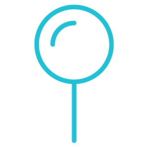 Simple blue and black magnifying glass icon