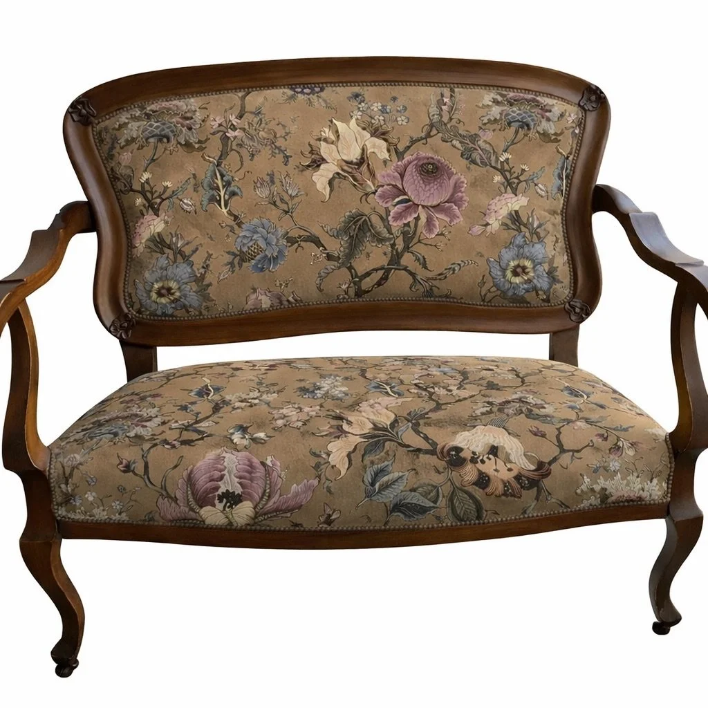 Which fabric to reupholster this vintage settee?