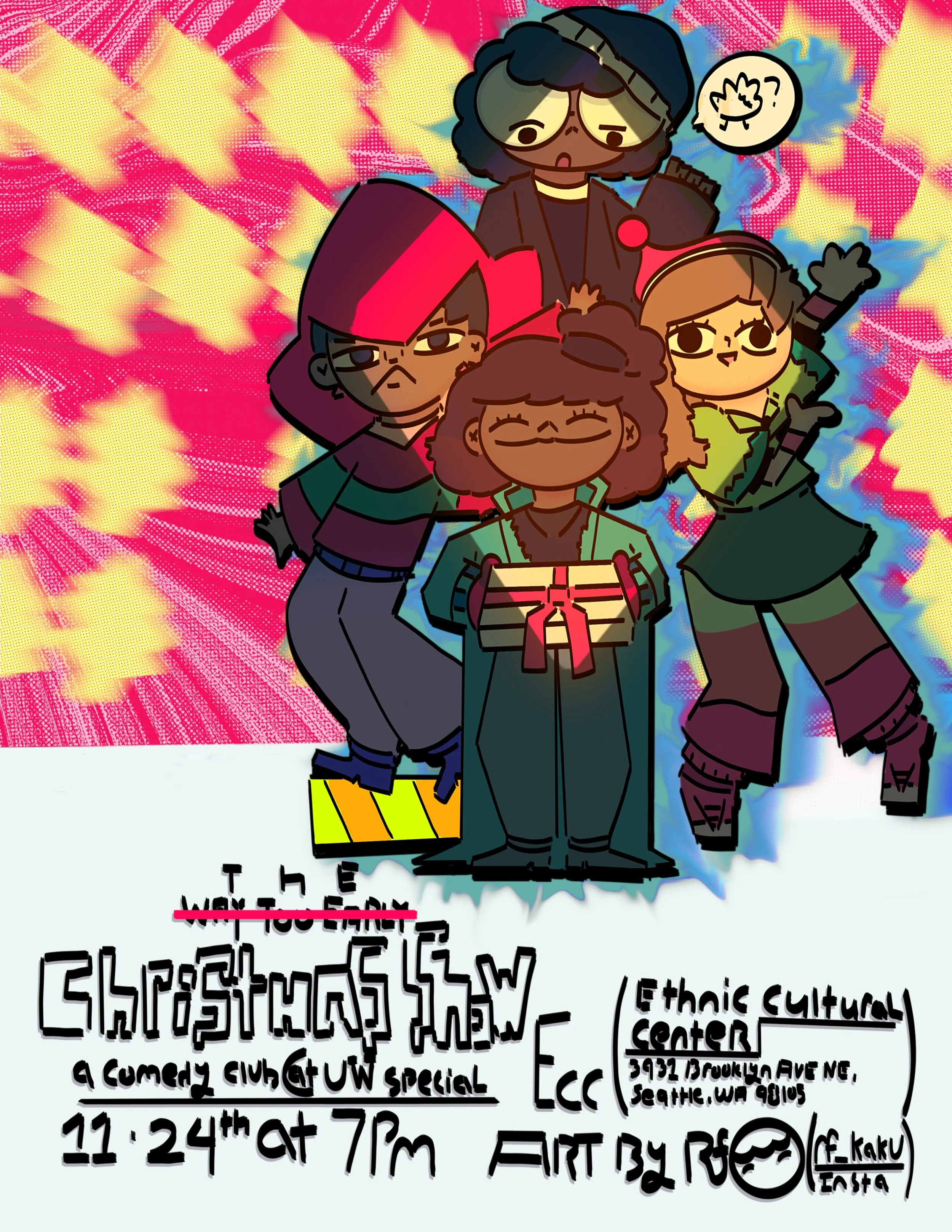 Promo for “The way too early Christmas Show”/8.5x11/Procreate