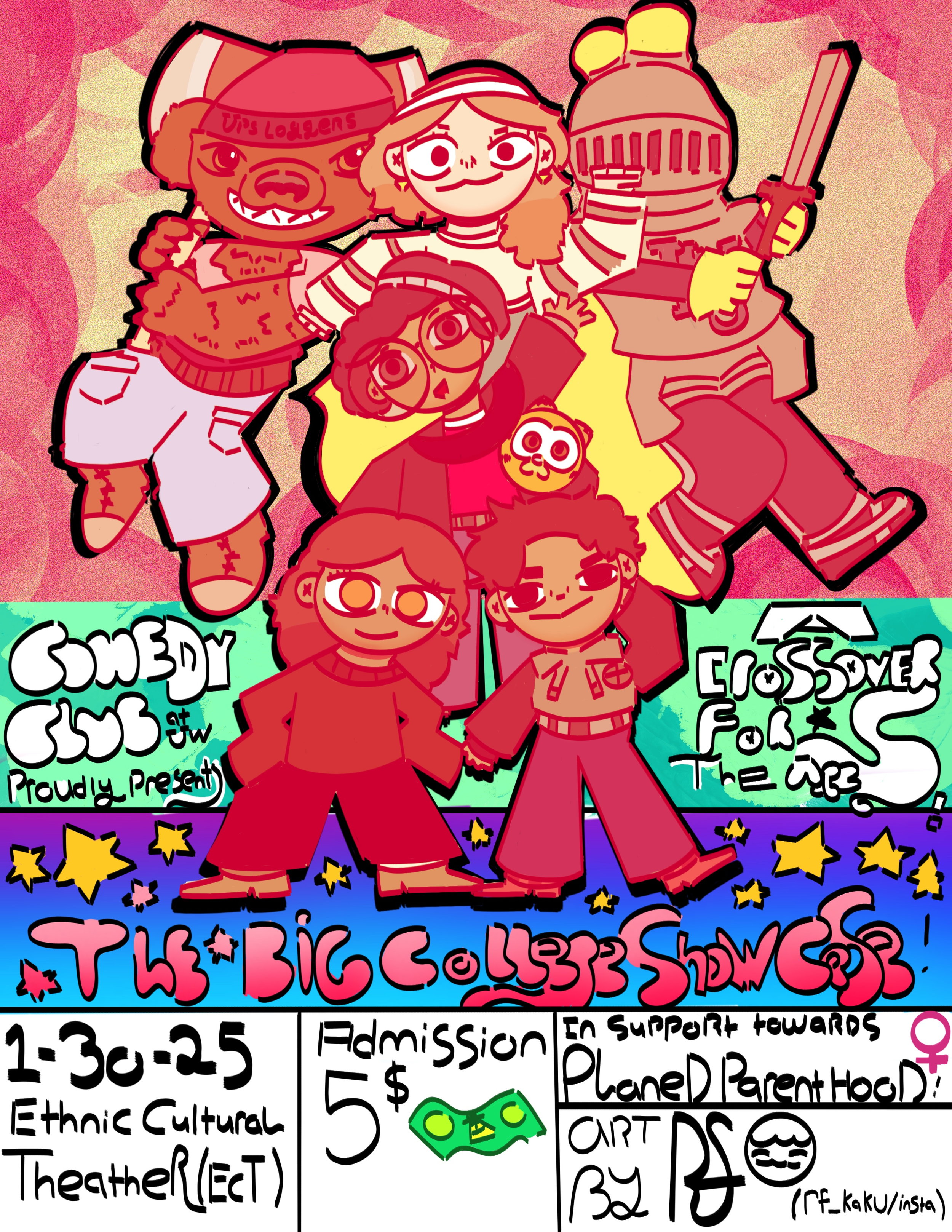 Promo for “The Big Comedy Showcase”/8.5x11/Procreate