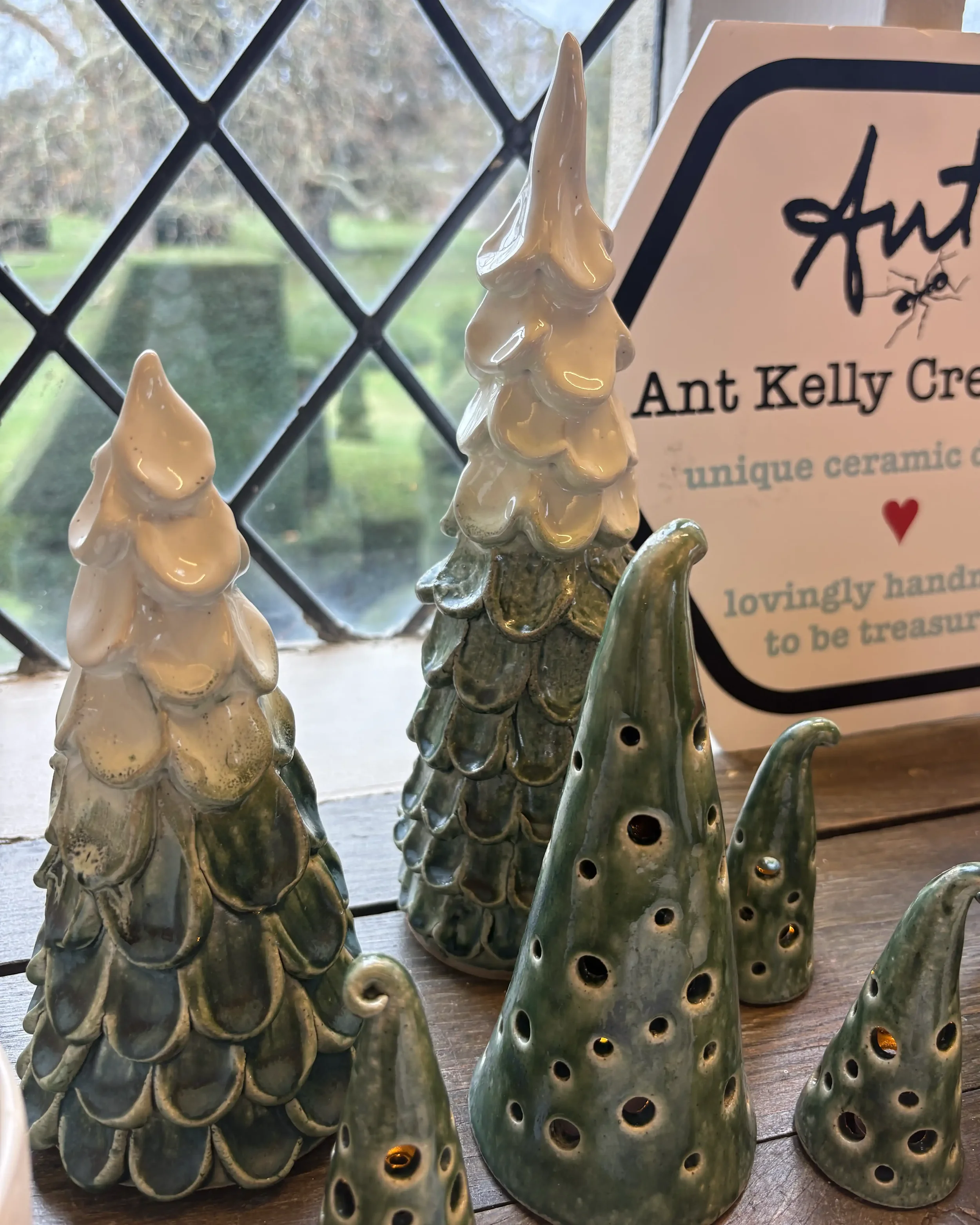 Christmas trees on display at Hall Place, Bexley Christmas 2025.