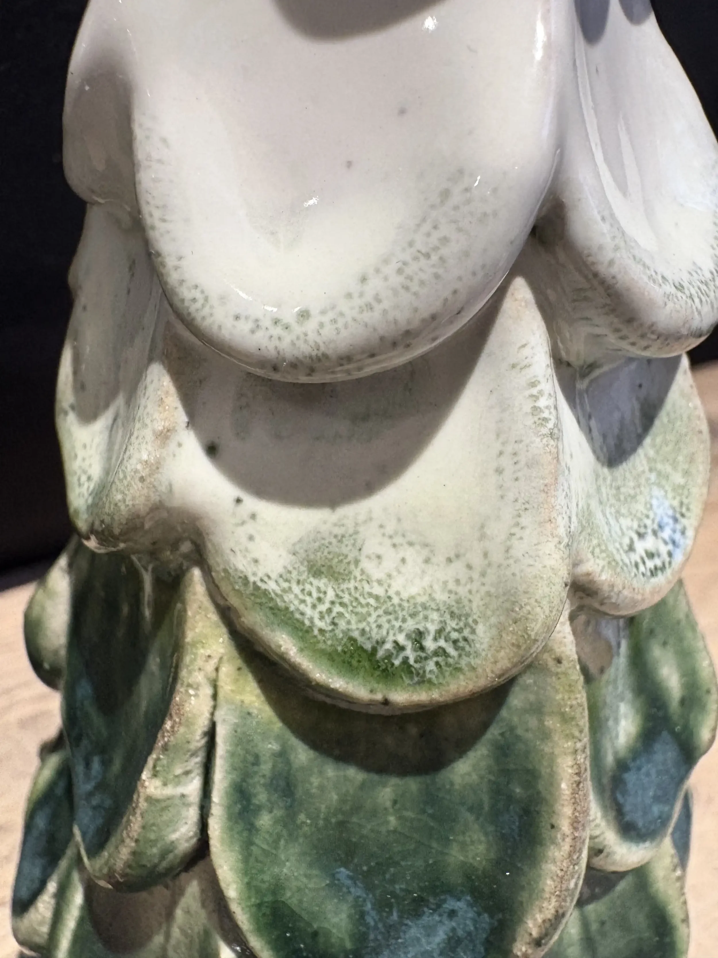 Close up of Christmas tree glaze.