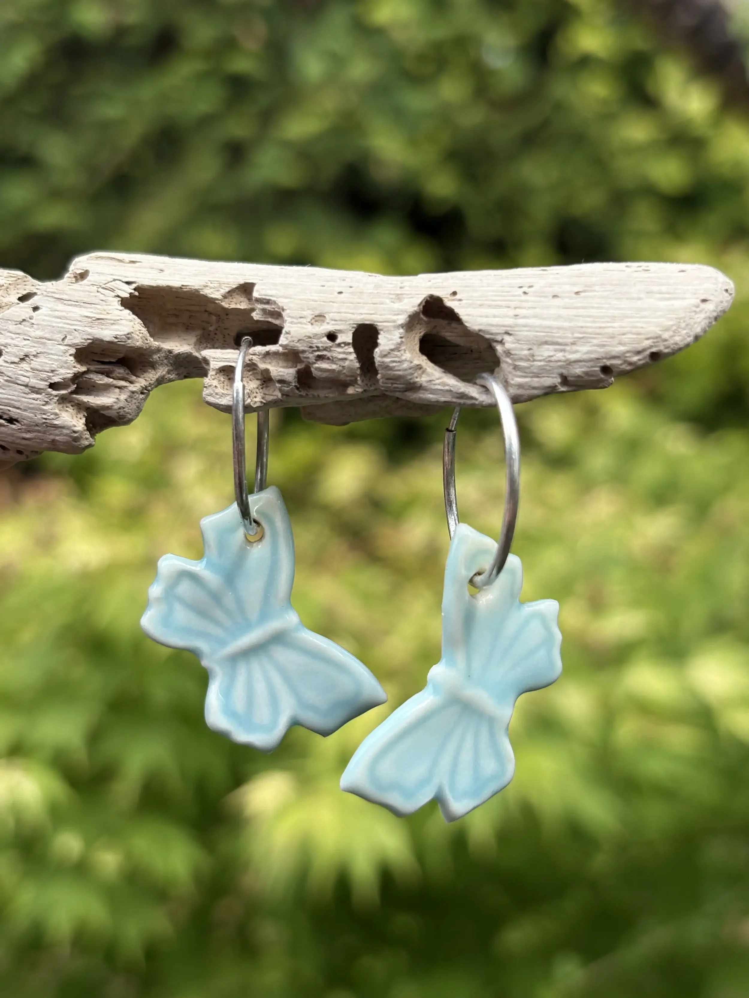 Porcelain Butterfly Endless Hoop Charms