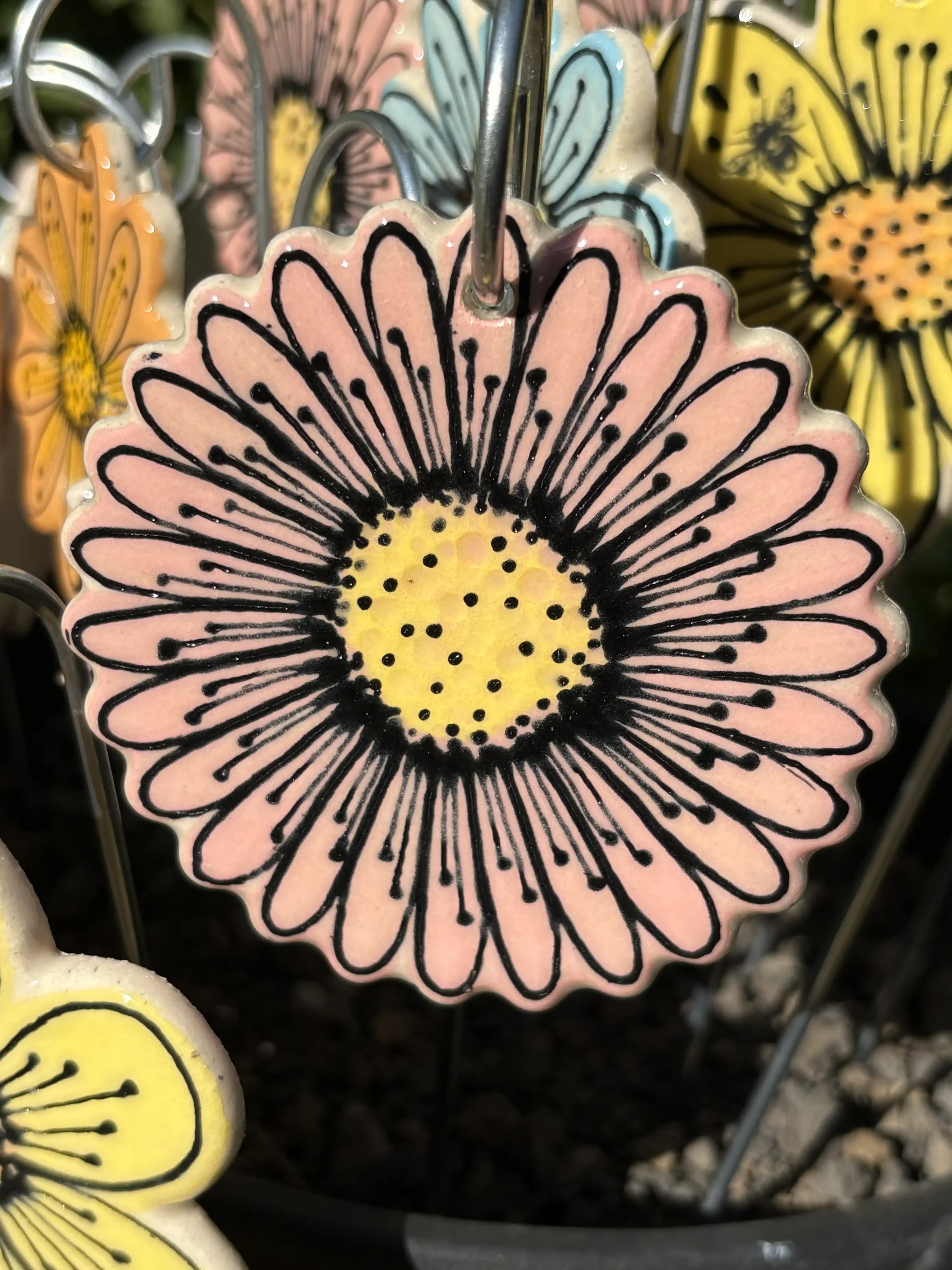 Large Pink Flower Stake