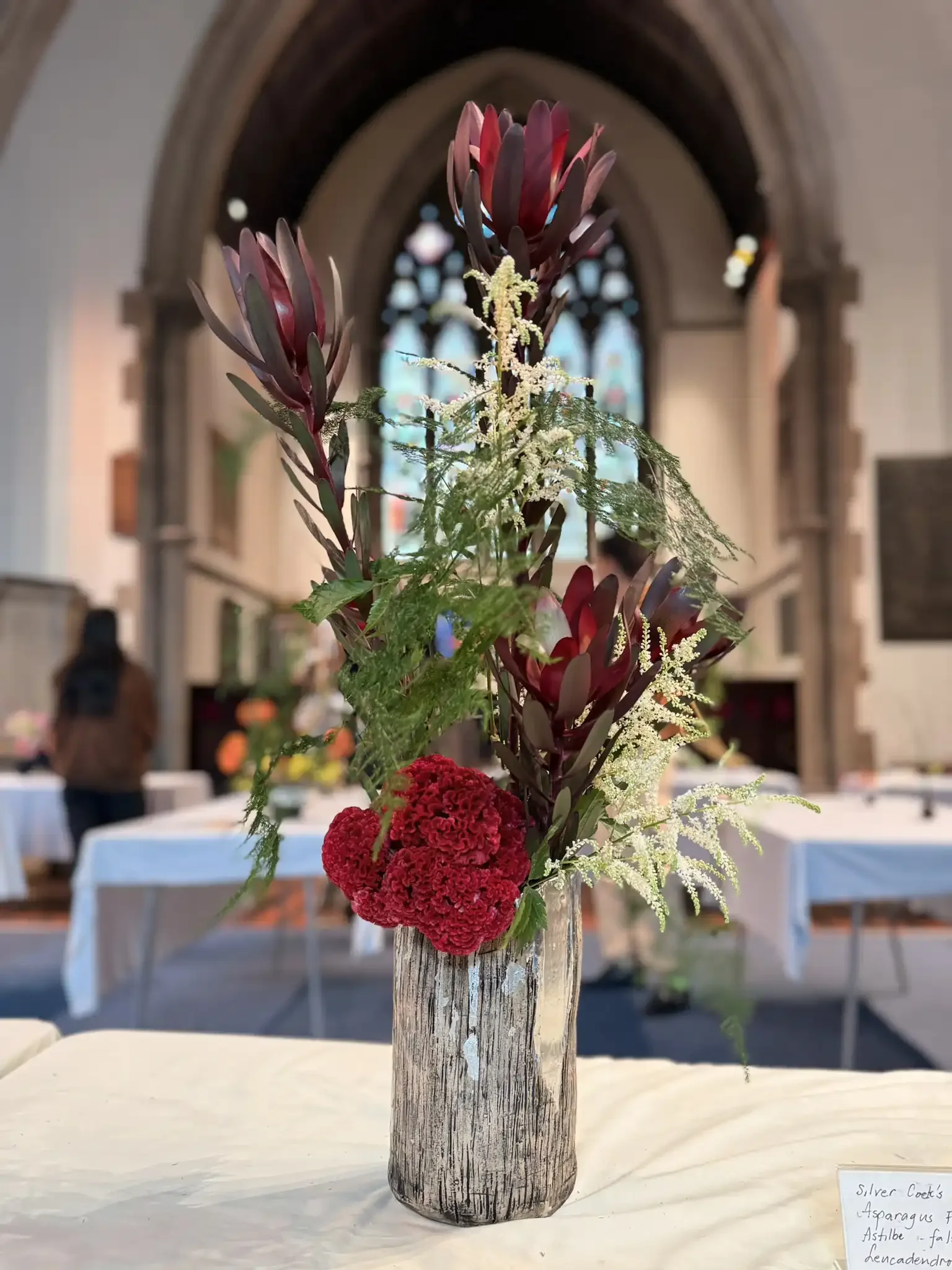 Secondary vessel 'frosted' with a silver leaf ‘cold finish’.