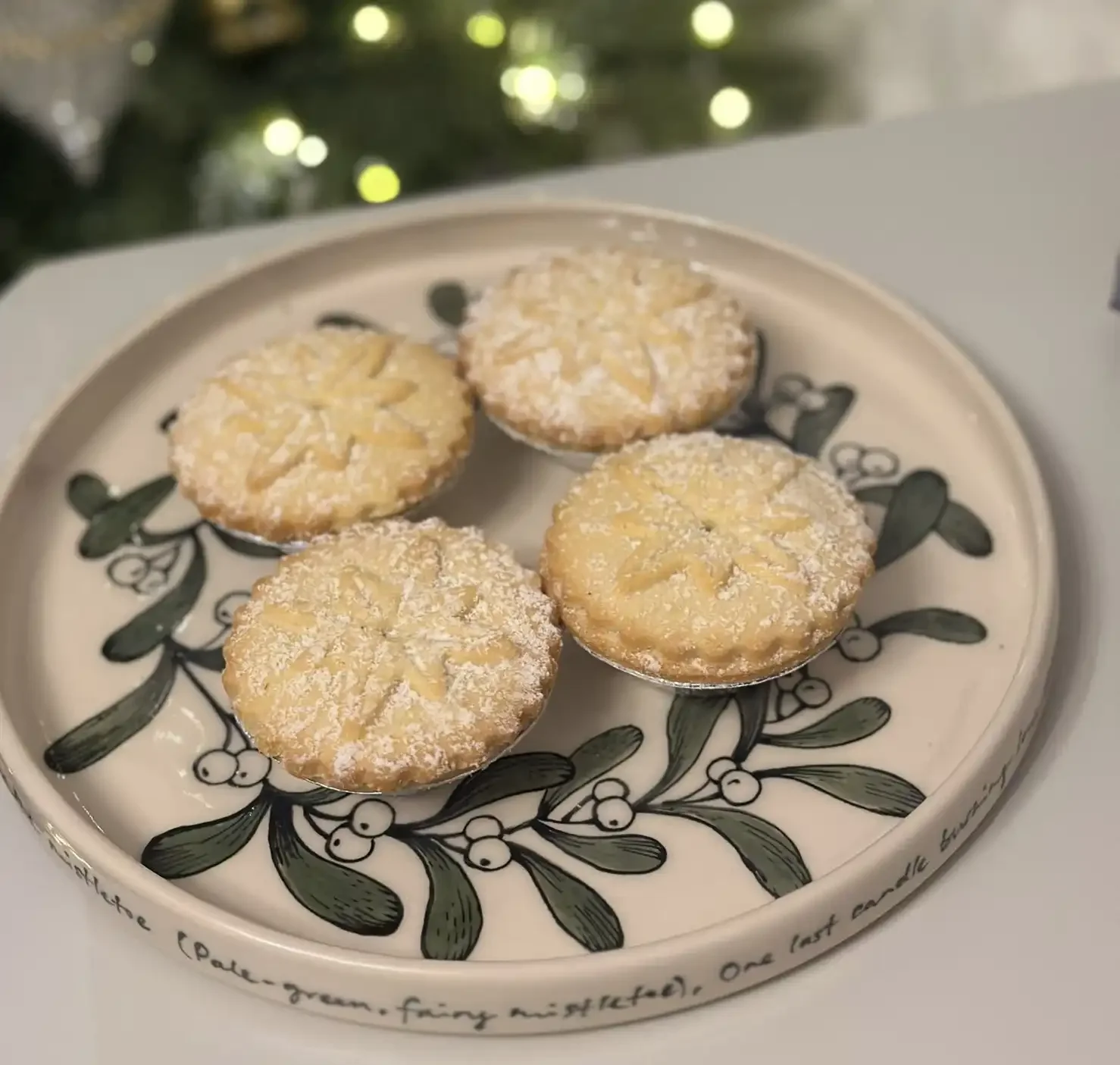 One of 3 mistletoe plates in its new home Christmas 2025.