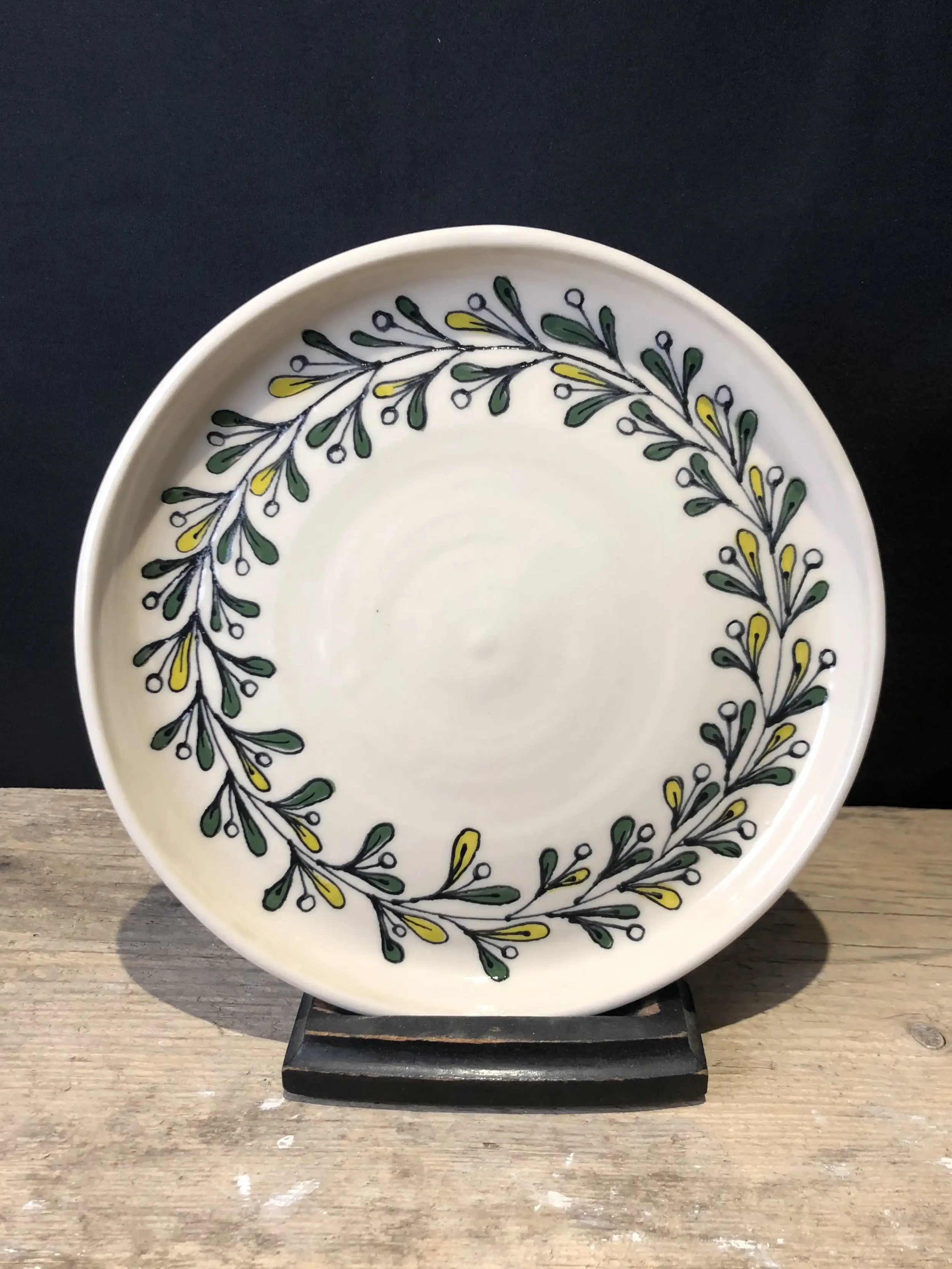 Handpainted mistletoe plate