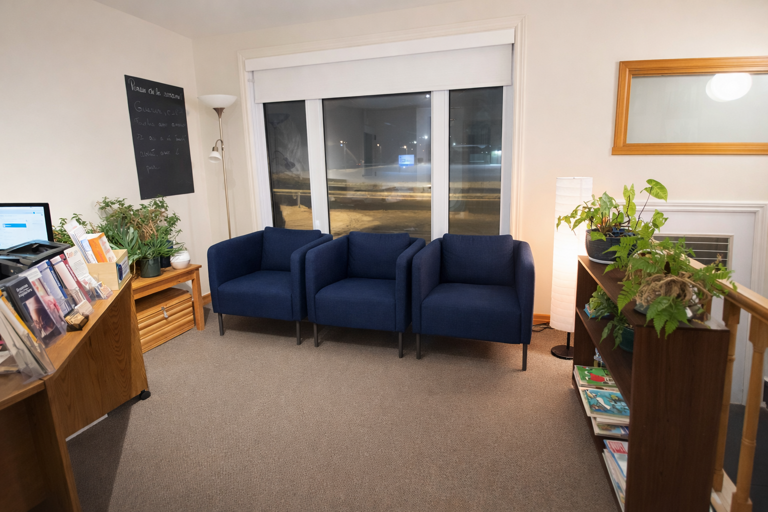Notre espace accueillant et lumineux à la Clinique Santé de l'Aéroport - L'Ancienne-Lorette, Québec