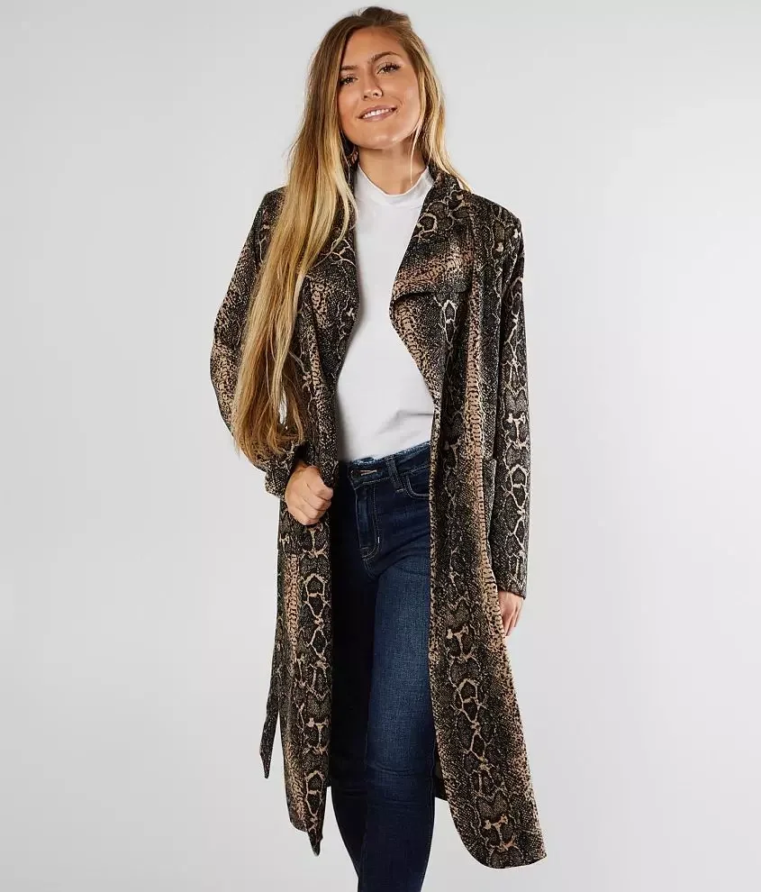 Snake Print Trench Jacket in Small