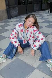 Floral Sherpa Jacket in Large