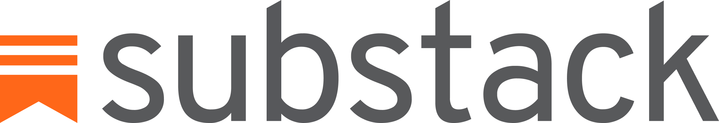 The Substack logo with an orange bookmark icon next to the word 'substack' in gray text.